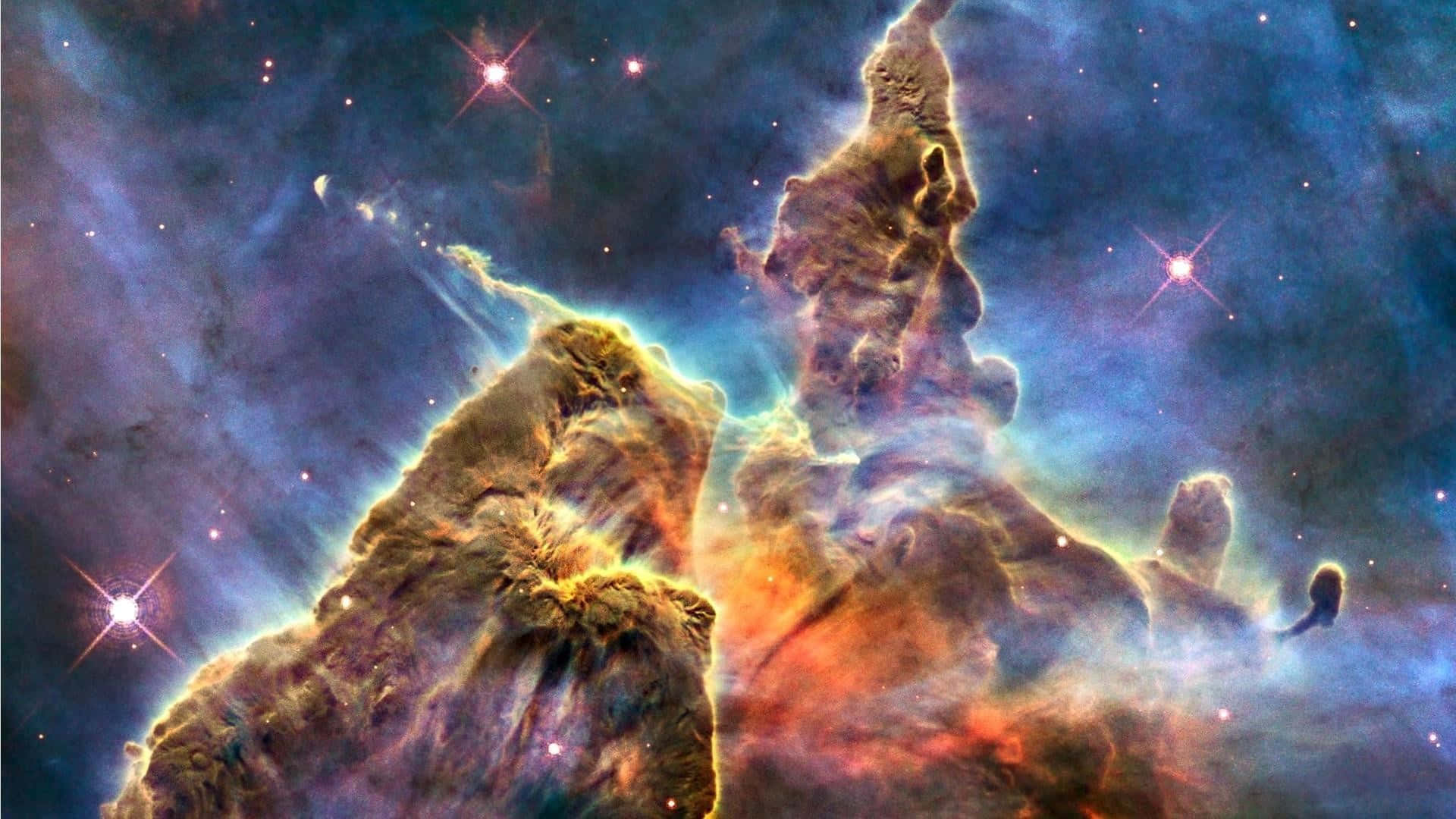 1920 X 1080 Nebula, cosmic pillars, fiery orange, Full HD Desktop Wallpaper