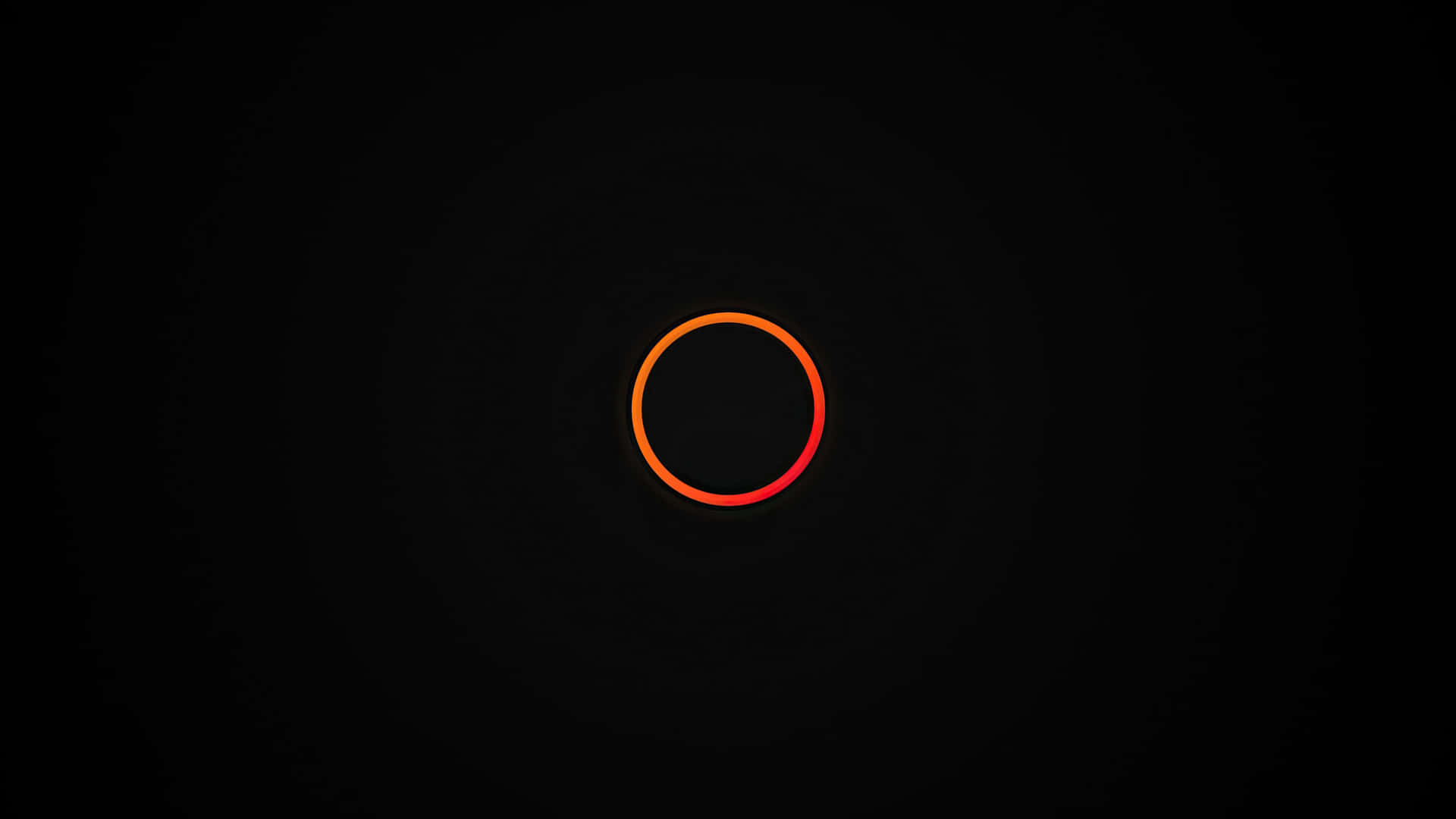 orange circle, red circular ring, deep black background, Full HD Desktop Wallpaper