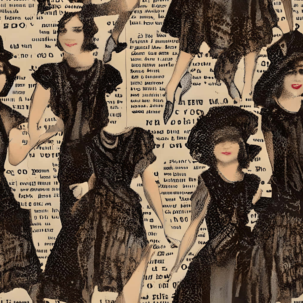 1920s, flapper fashion, black dresses, SD Desktop Wallpaper