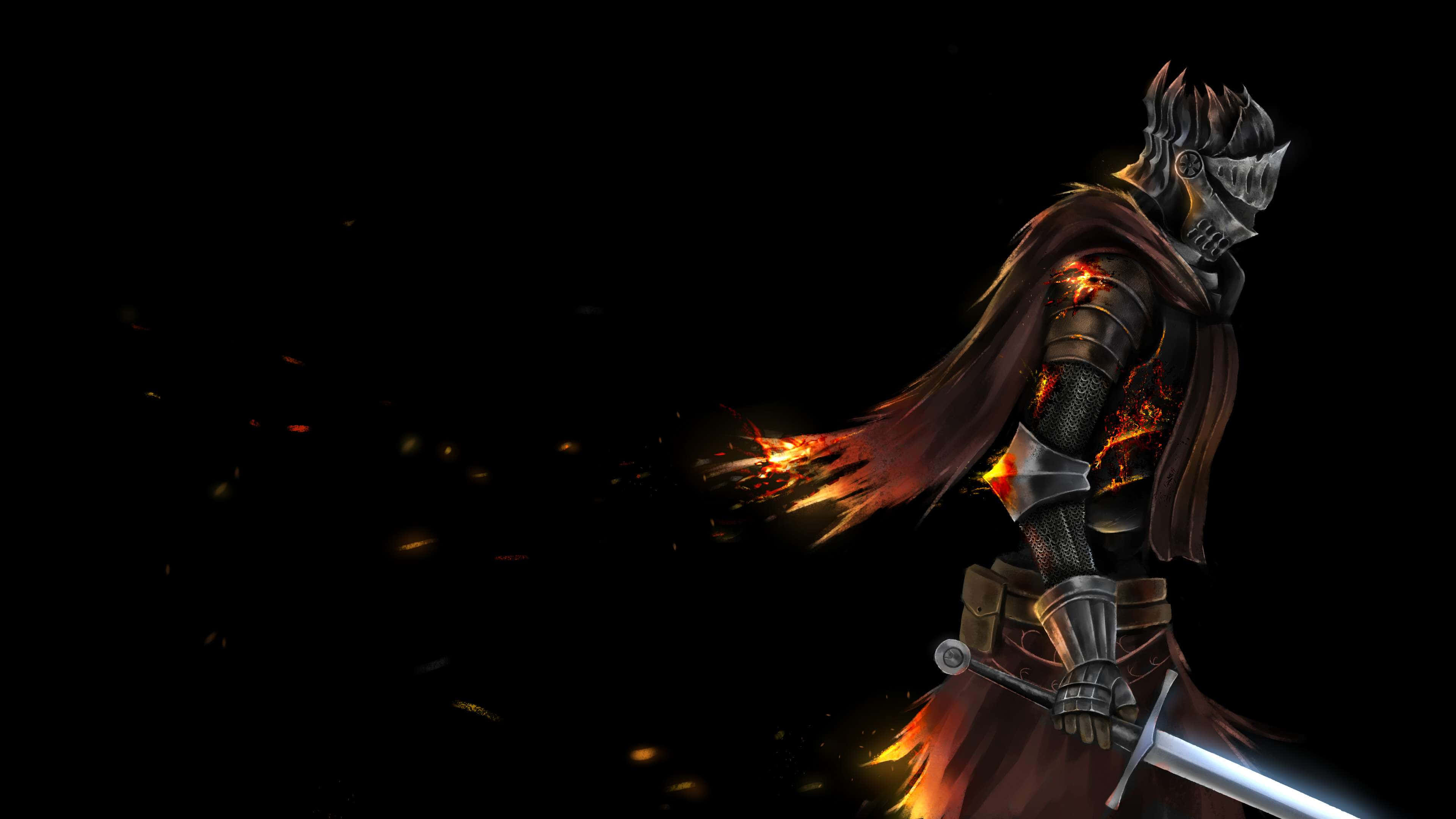 Amoled, dark knight, ornate armor, 4K Desktop Wallpaper