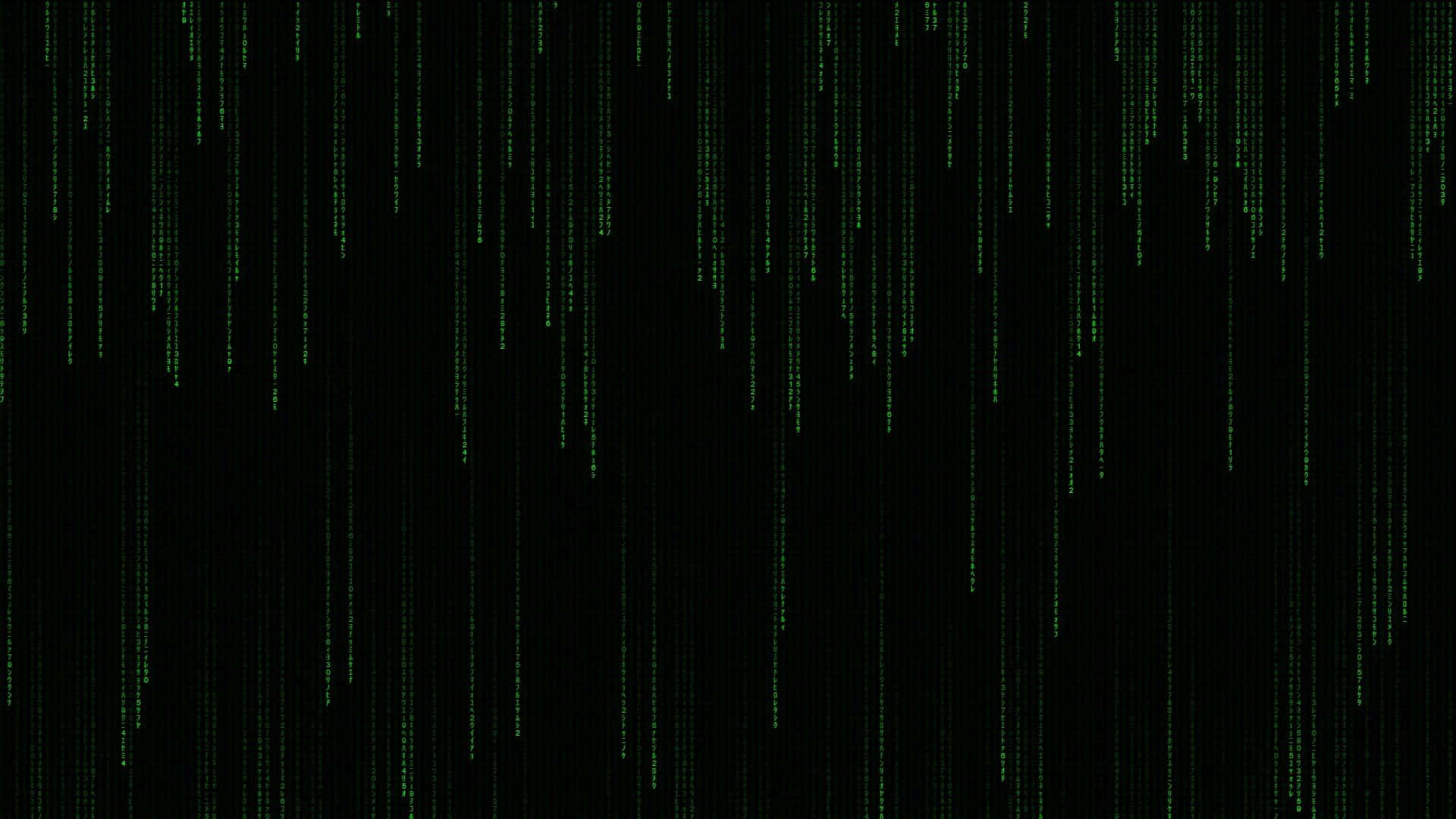 1920x1080 HD Coding, green digital code streams, black background, Full HD Desktop Wallpaper