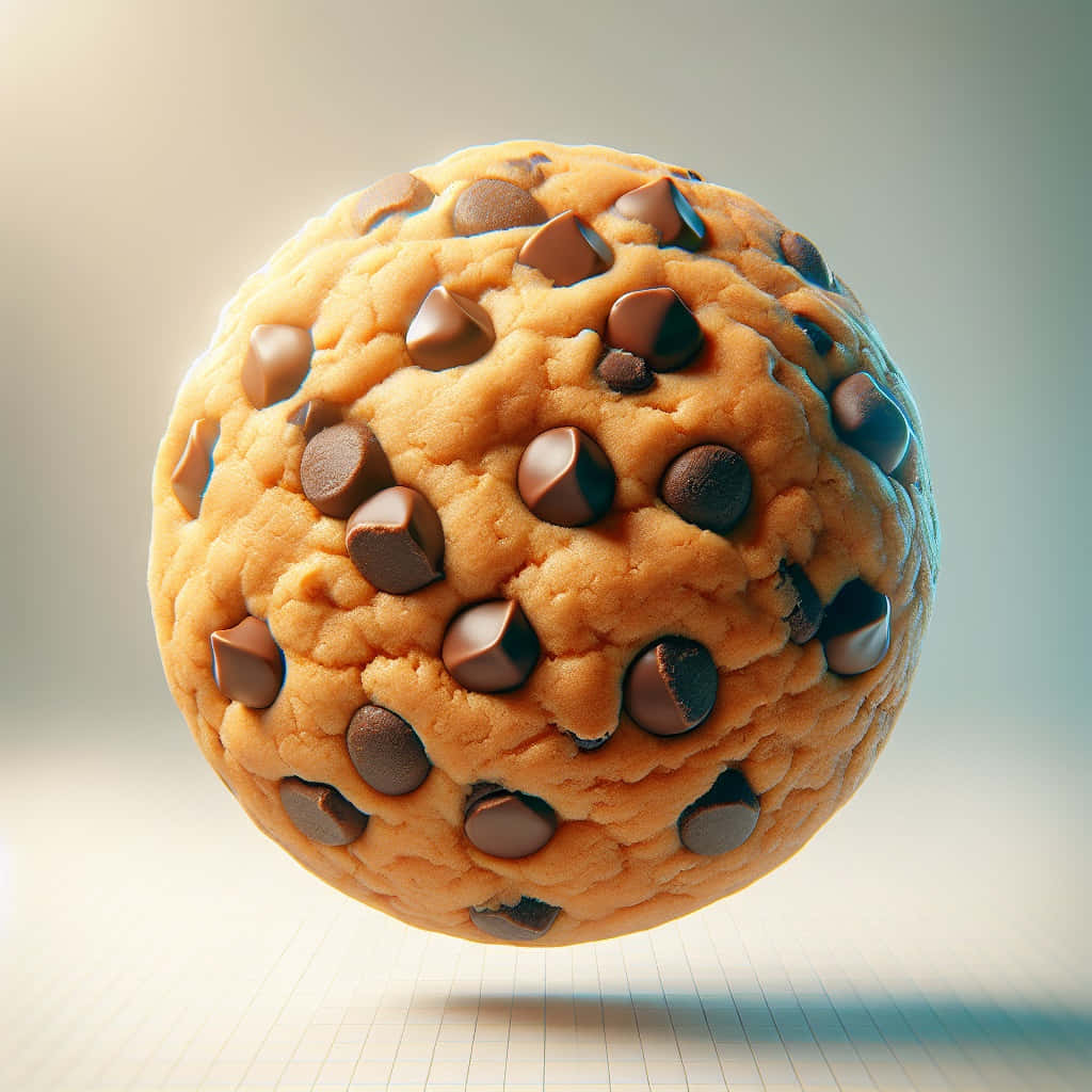 perfectly baked chocolate chip cookie, golden texture, grid surface, SD Desktop Wallpaper