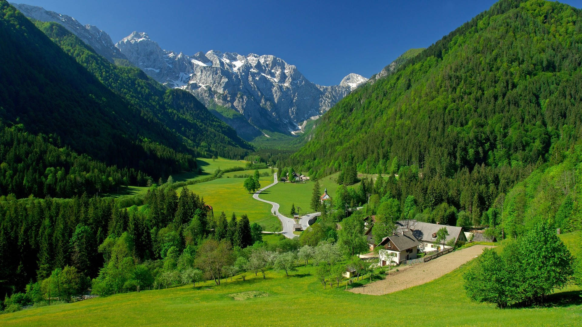 1920x1080 Full HD Nature, green scenery, winding road, Full HD Desktop Wallpaper