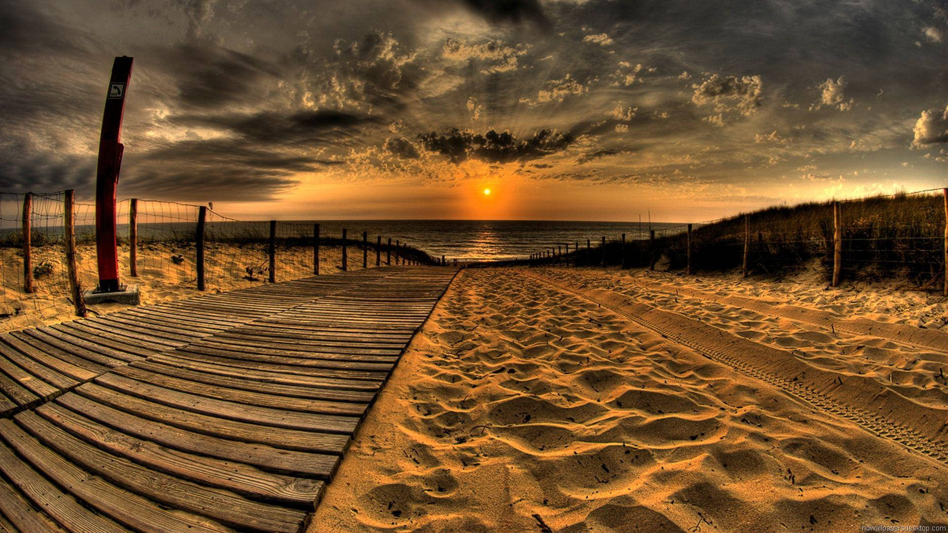 1920x1080 Full HD, wooden steps, sand, Full HD Desktop Wallpaper
