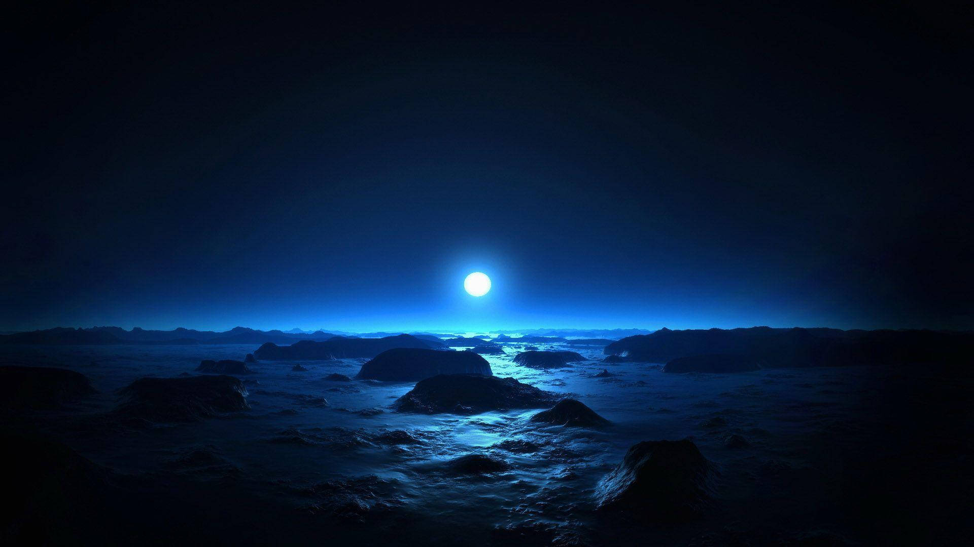 1920x1080 Full HD, moon, islands, Full HD Desktop Wallpaper