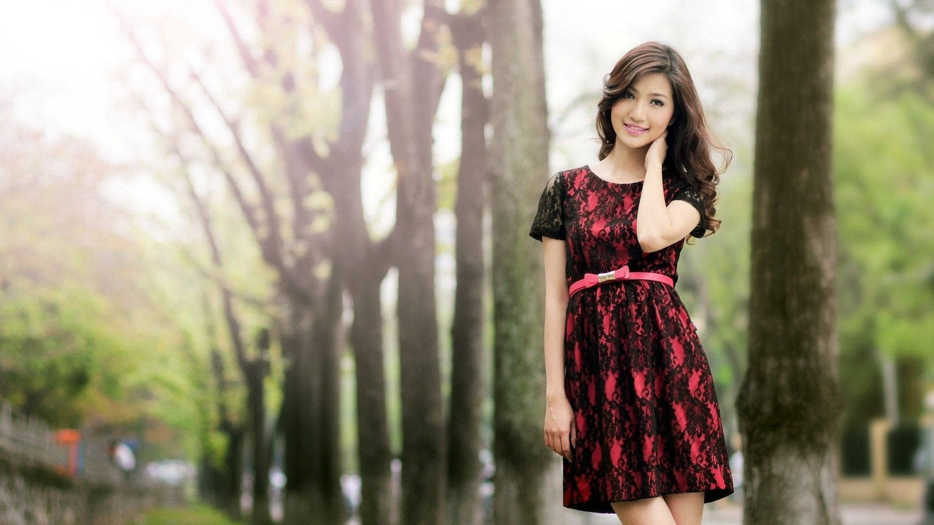 1920x1080 Full HD, girl, forest, Full HD Desktop Wallpaper