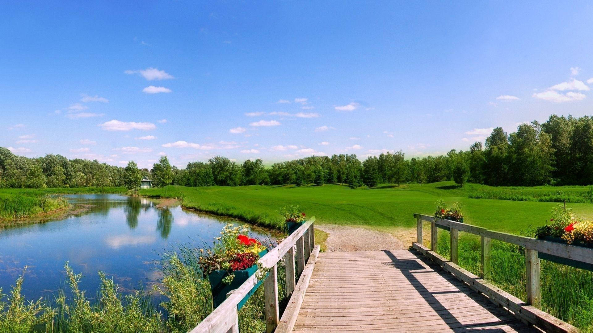 1920x1080 Full HD, bridge, lake, Full HD Desktop Wallpaper