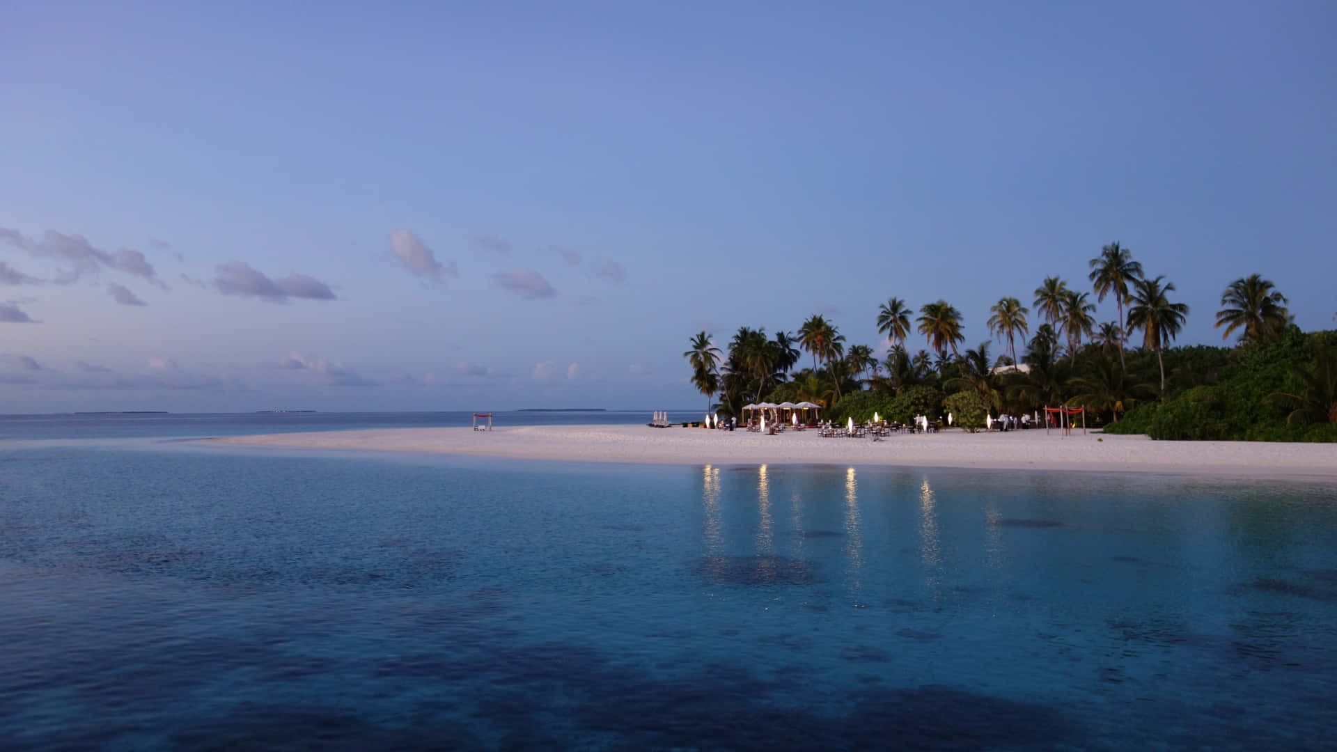 1920x1080 HD Beach, tropical beach, dusk, Full HD Desktop Wallpaper