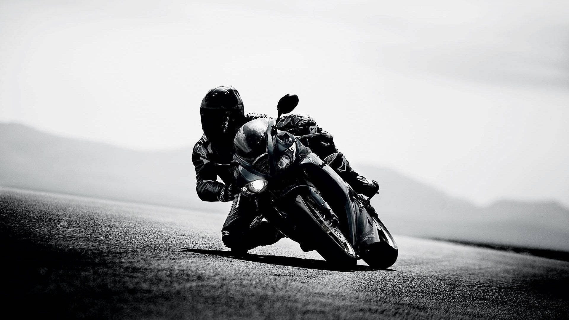 1920x1080 HD Bikes, motorcyclist, desolate road, Full HD Desktop Wallpaper