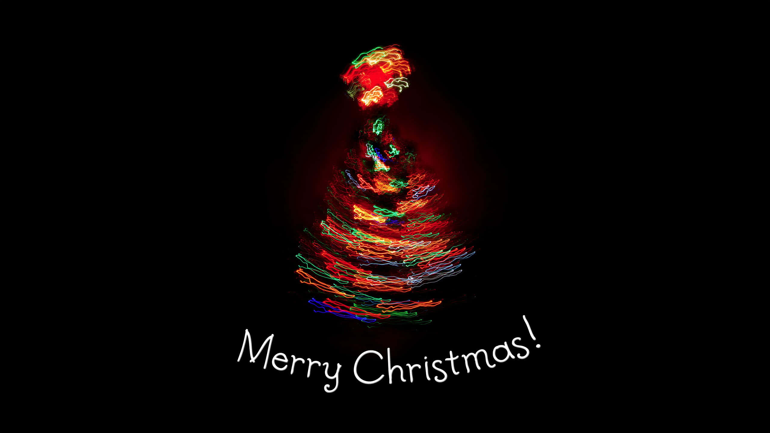 1920x1080 HD Christmas, Christmas tree, red green and blue trails, 2K Desktop Wallpaper