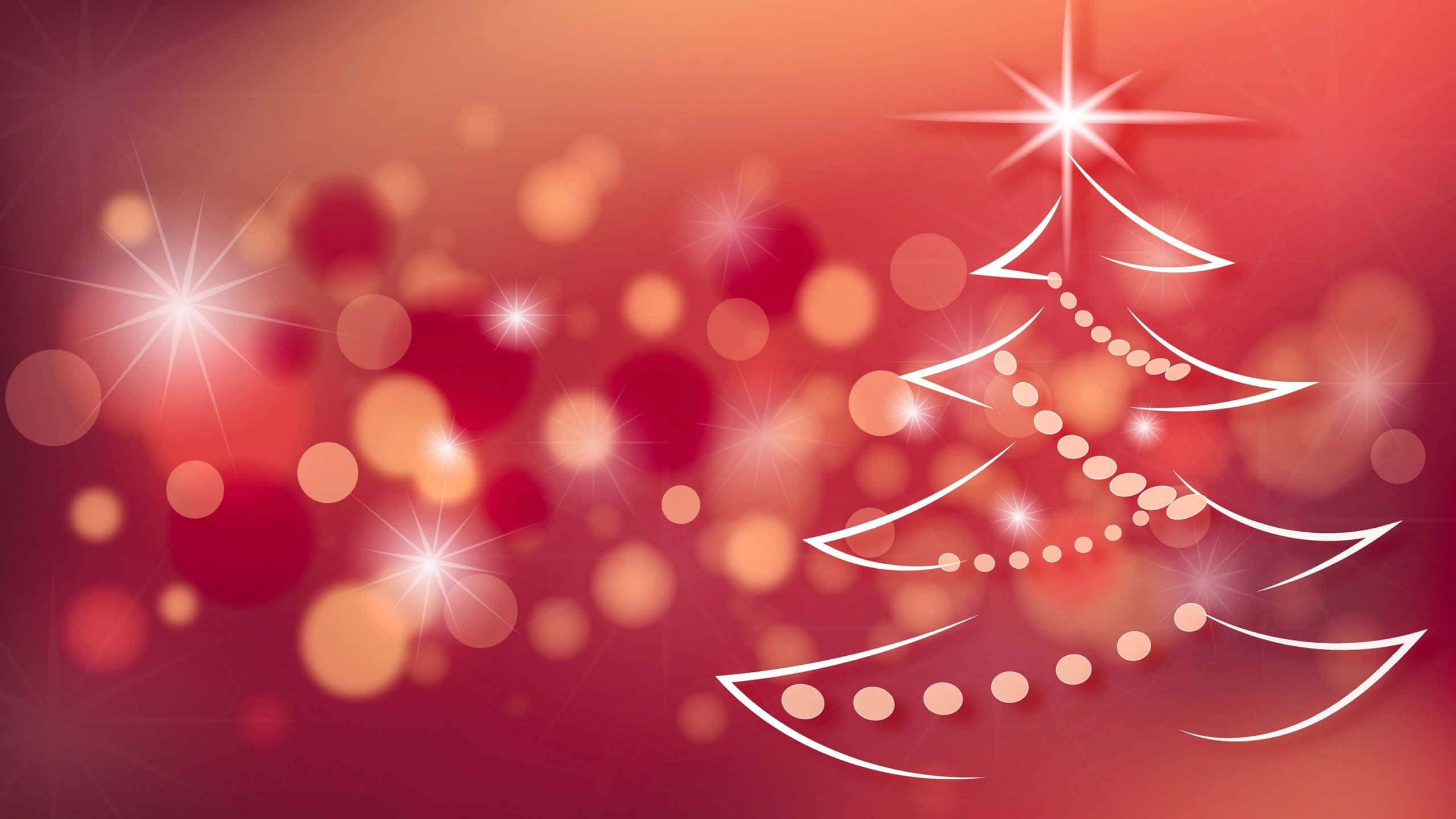 1920x1080 HD Christmas, Christmas tree, white outline, 2K Desktop Wallpaper