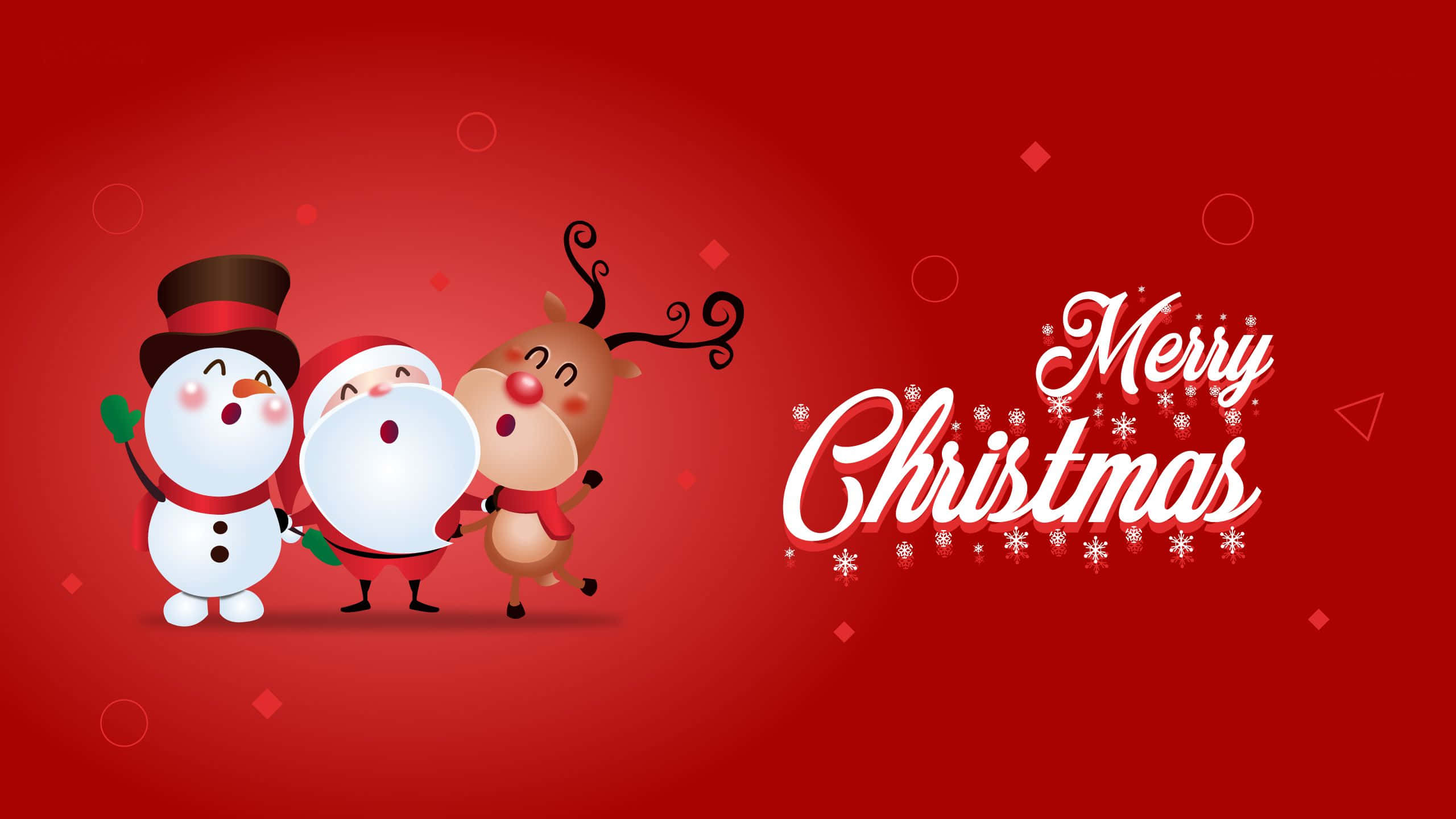 1920x1080 HD Christmas, snowman santa, reindeer, 2K Desktop Wallpaper