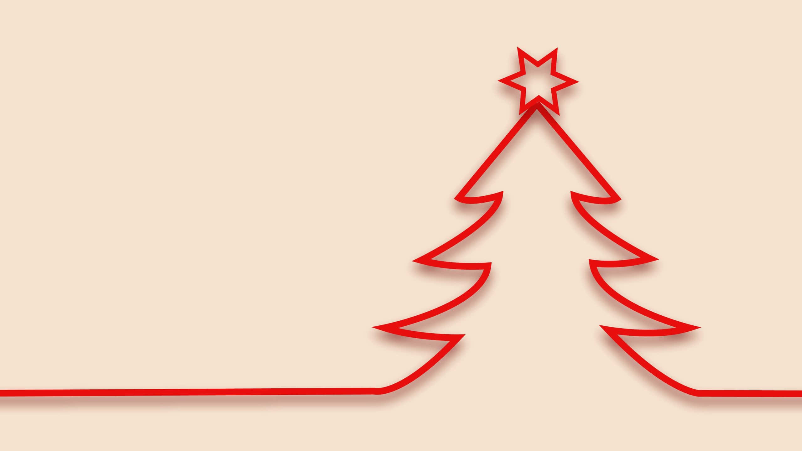 1920x1080 HD Christmas, red line drawing, Christmas tree, 2K Desktop Wallpaper