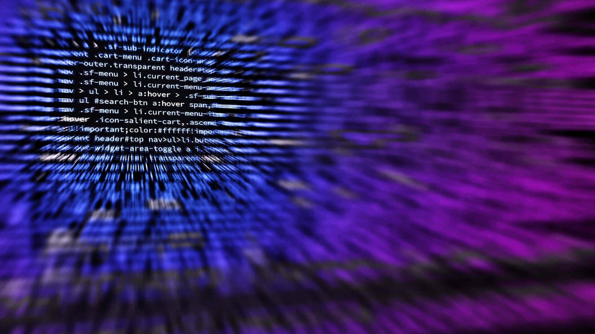 1920x1080 HD Coding, glowing purple and blue CSS code, dynamic digital tunnel, Full HD Desktop Wallpaper