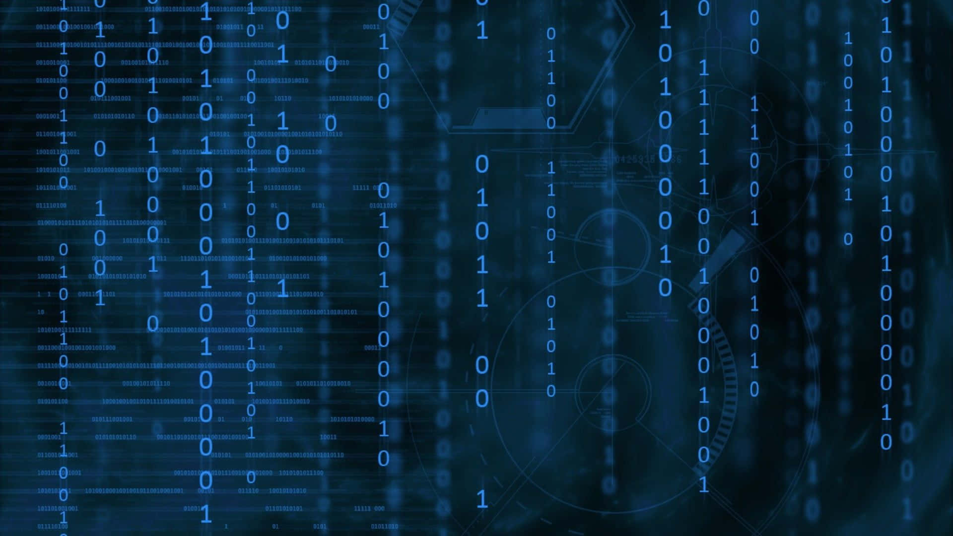 1920x1080 HD coding, glowing blue, digital binary code streams, Full HD Desktop Wallpaper