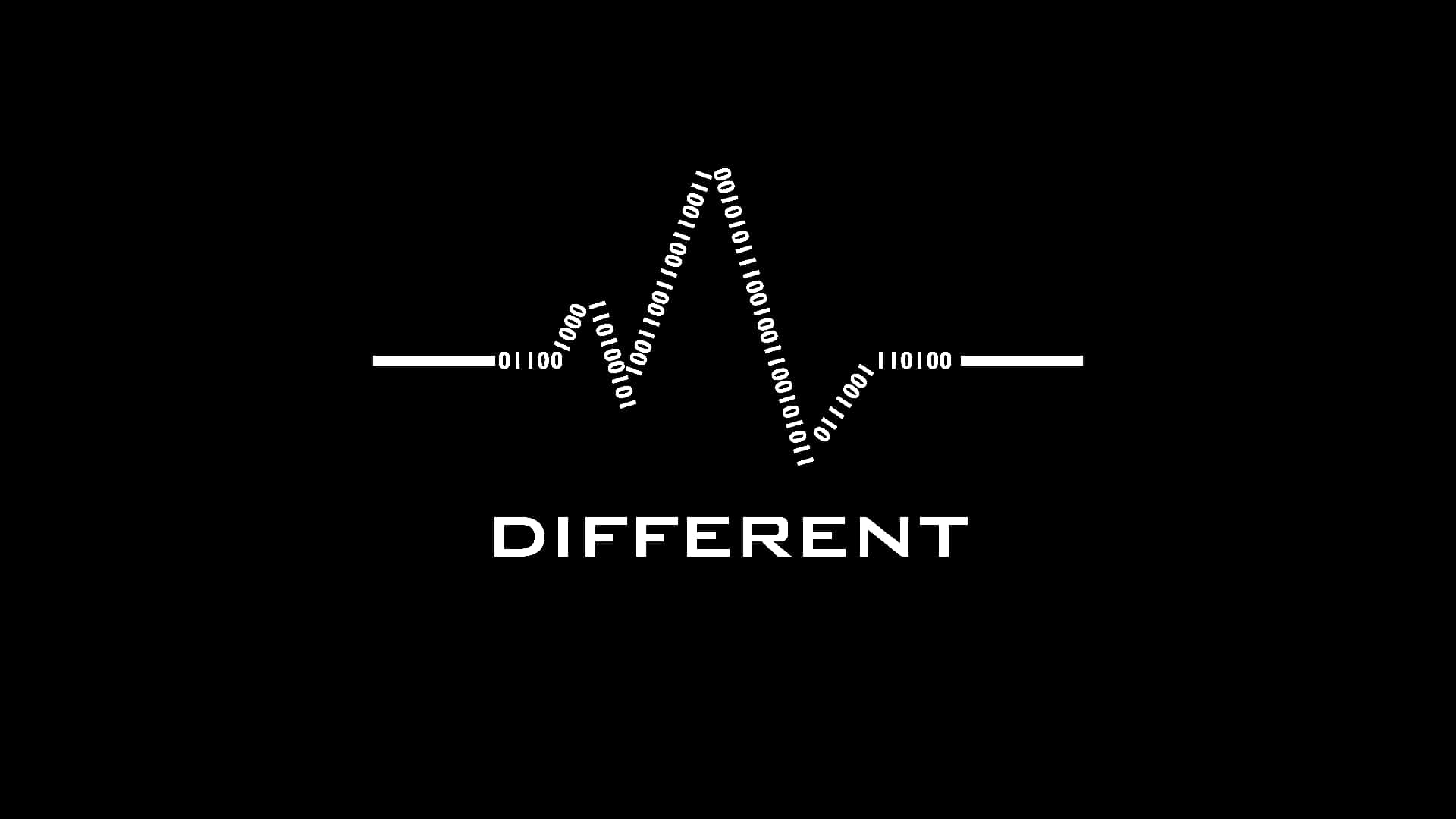 1920x1080 HD Coding, black background, white binary waveform graphic, Full HD Desktop Wallpaper
