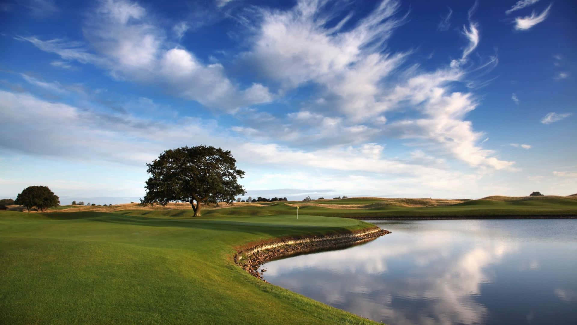 1920x1080 HD Golf, golf course, water hazard, Full HD Desktop Wallpaper