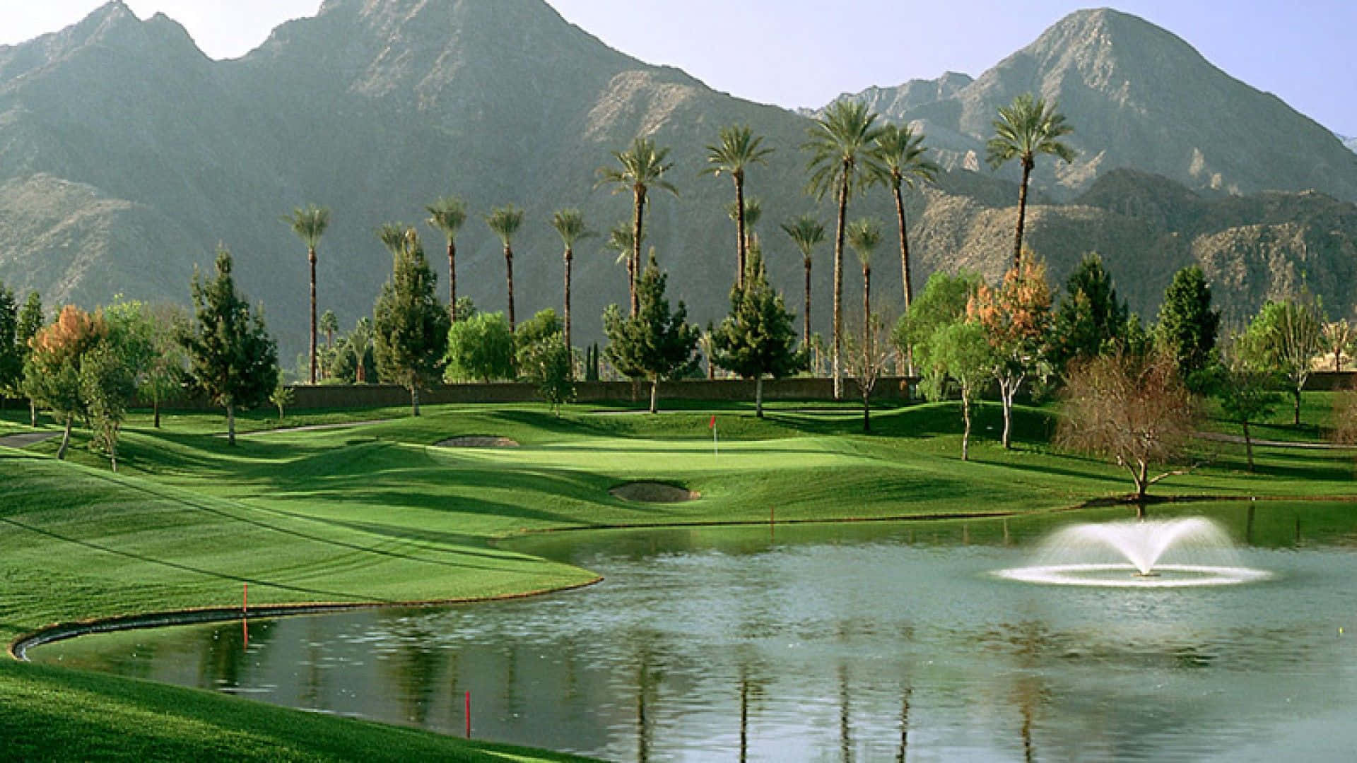 1920x1080 HD Golf, lush green fairways, palm trees, Full HD Desktop Wallpaper