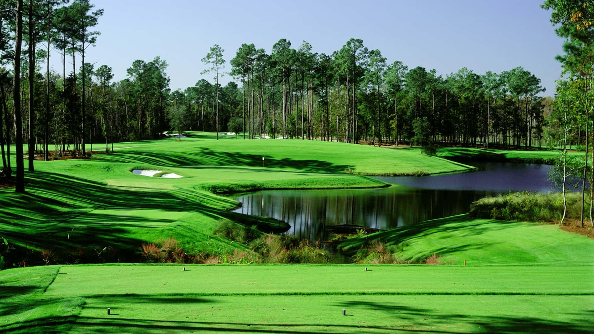 1920x1080 HD Golf, golf course, water hazard, Full HD Desktop Wallpaper