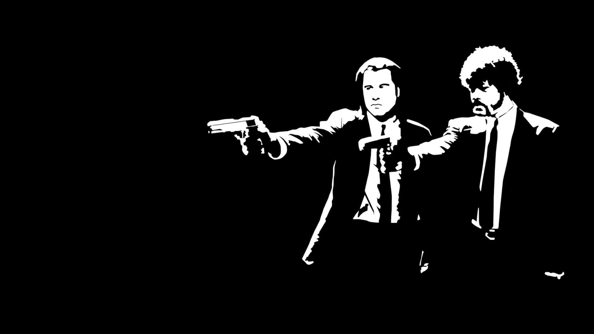 1920x1080 HD Movie, black and white silhouette, two men in suits, Full HD Desktop Wallpaper