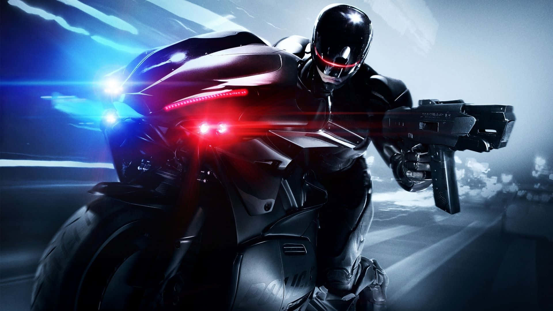 1920x1080 HD Movie, cyberpunk rider, sleek black motorcycle, Full HD Desktop Wallpaper