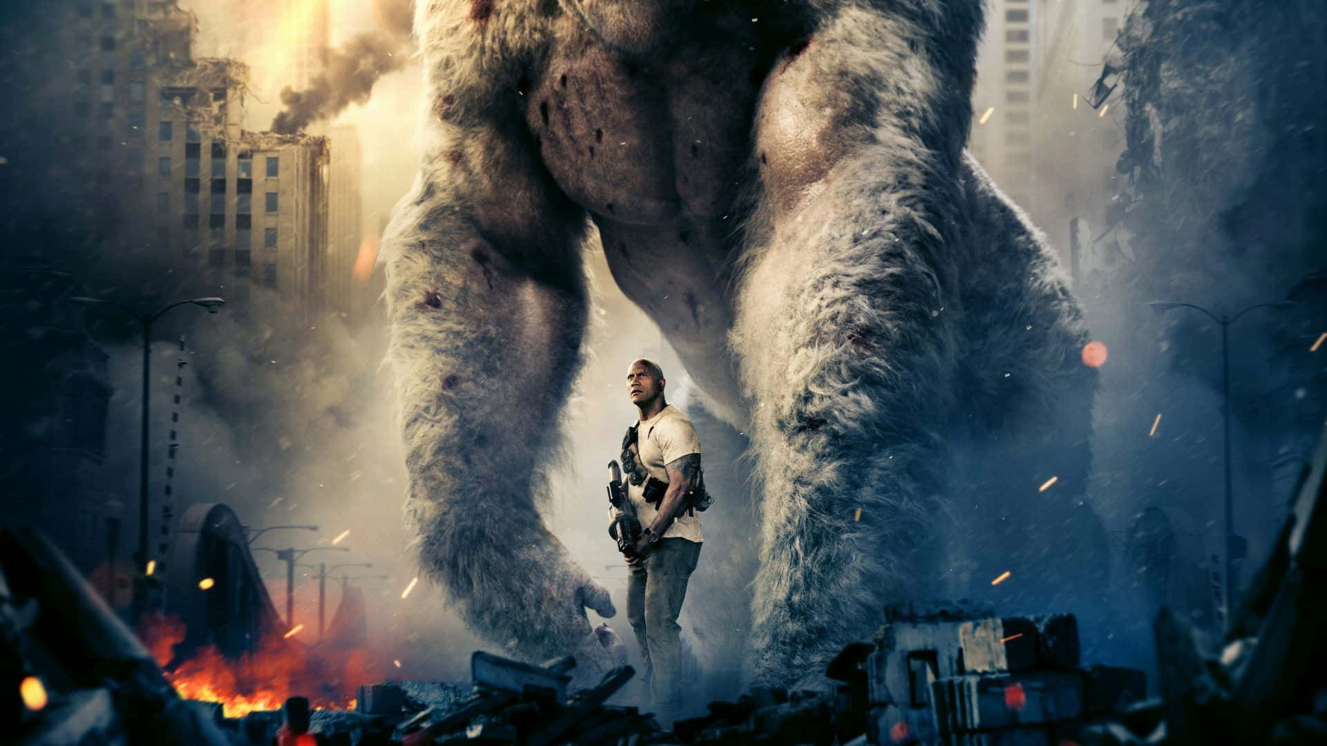 1920x1080 HD Movie, soldier, colossal fur-covered monster, Full HD Desktop Wallpaper