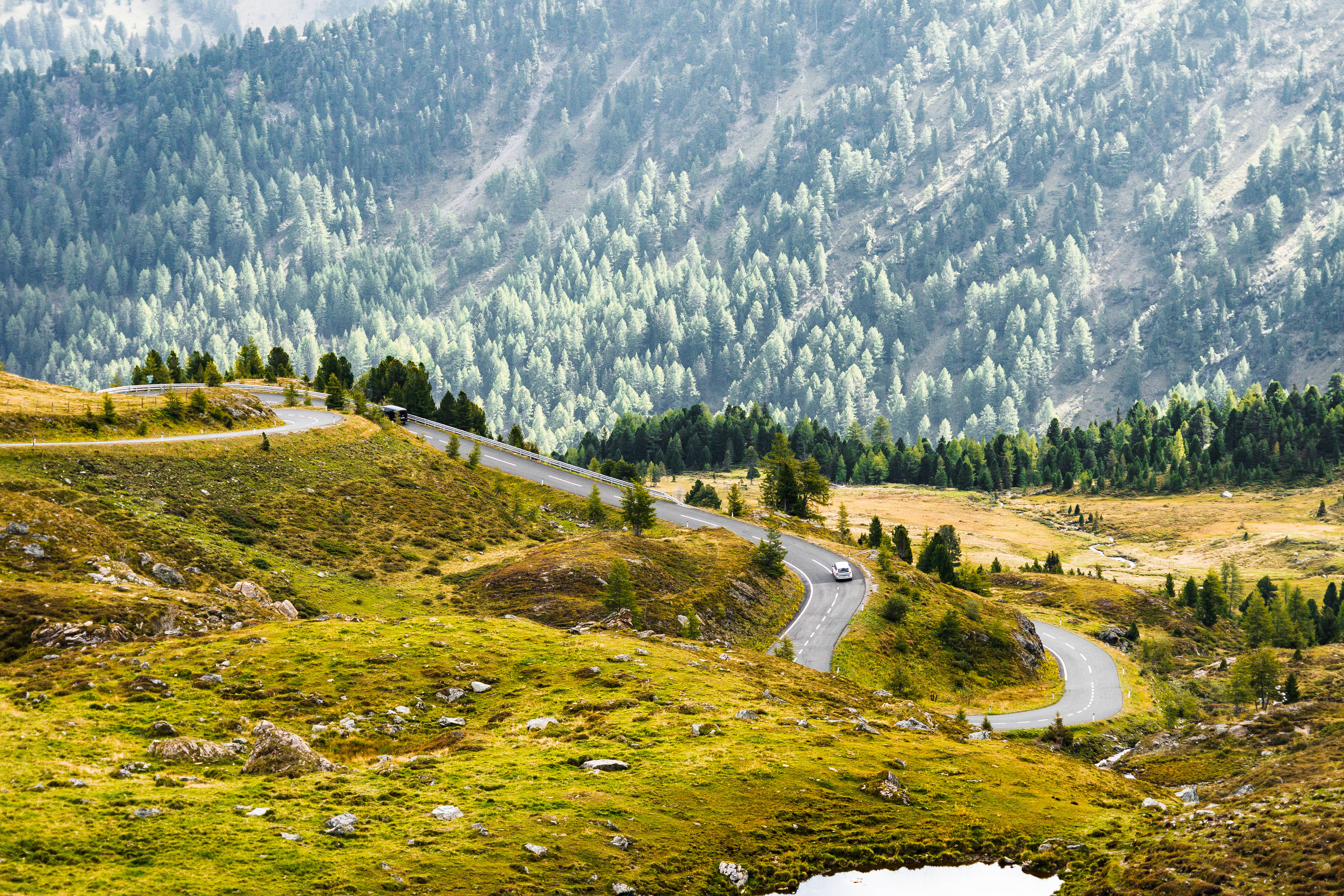 1920x1080 HD Nature, curvy road, mountain road, 4K Desktop Wallpaper