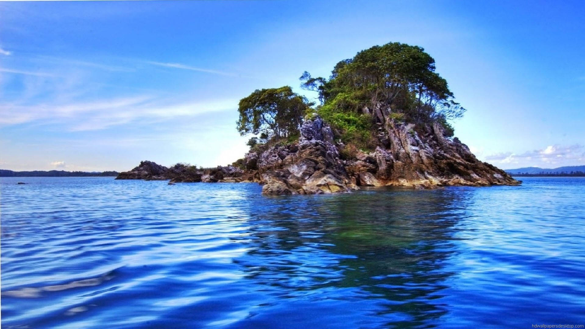 1920x1080 HD Nature, ocean island, rocky island, Full HD Desktop Wallpaper