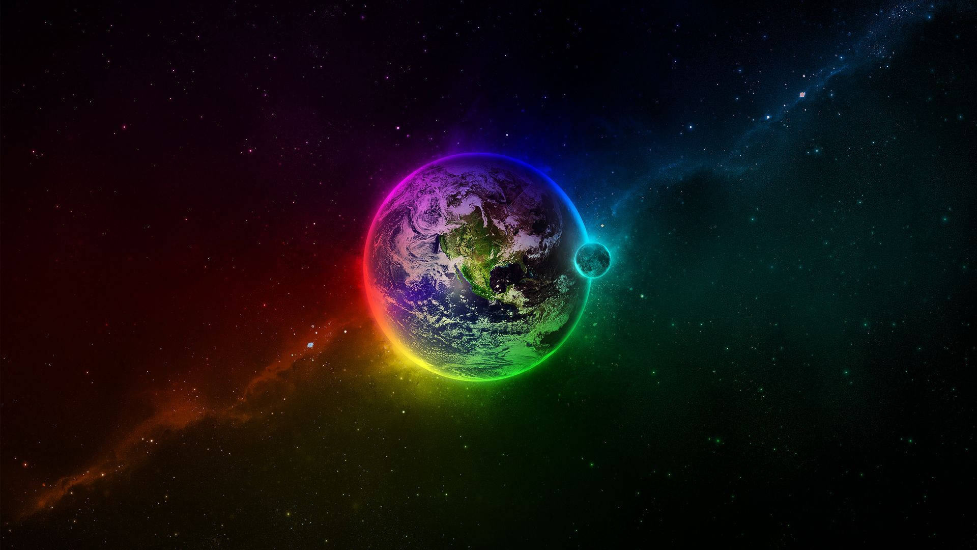 Rainbow Earth, 1920x1080 HD Space, Earth, Full HD Desktop Wallpaper