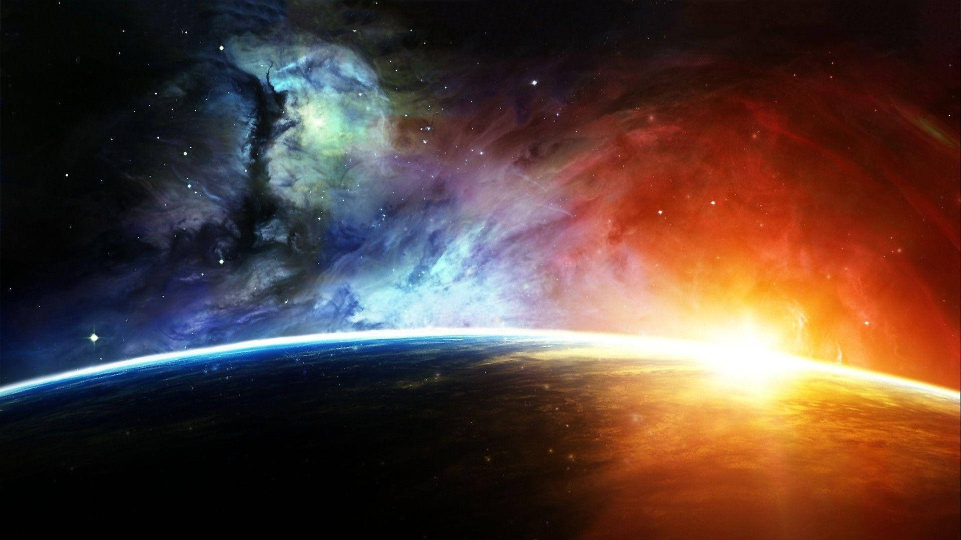 Sun Rays, 1920x1080 HD Space, cosmic sunrise, Full HD Desktop Wallpaper