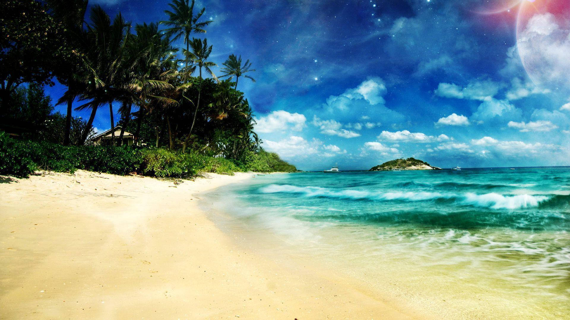 surrealism, 1920x1080 HD Summer, tropical beach, Full HD Desktop Wallpaper