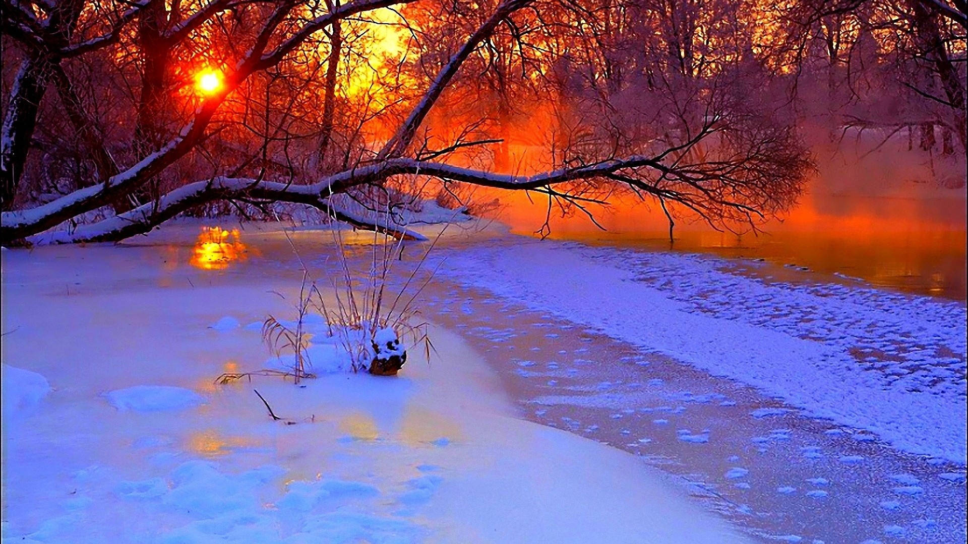 1920x1080, winter desktop, frozen river, Full HD Desktop Wallpaper