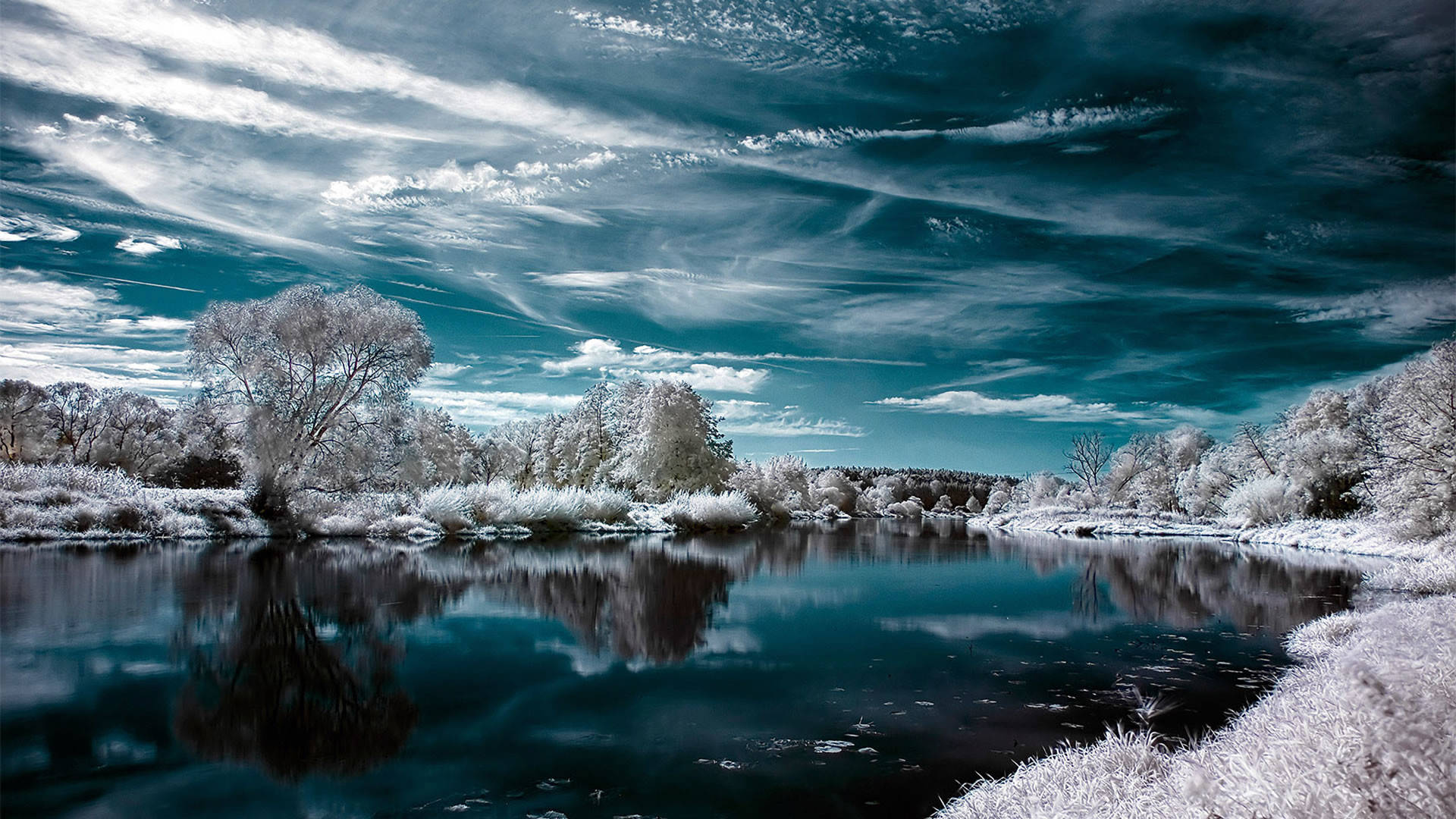 blue lake, 1920x1080, winter desktop, Full HD Desktop Wallpaper