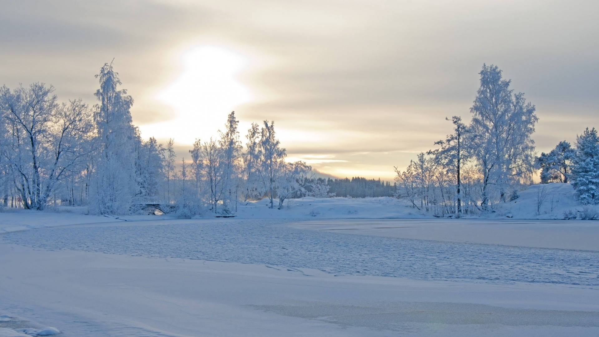 1920x1080, winter, frozen river, Full HD Desktop Wallpaper