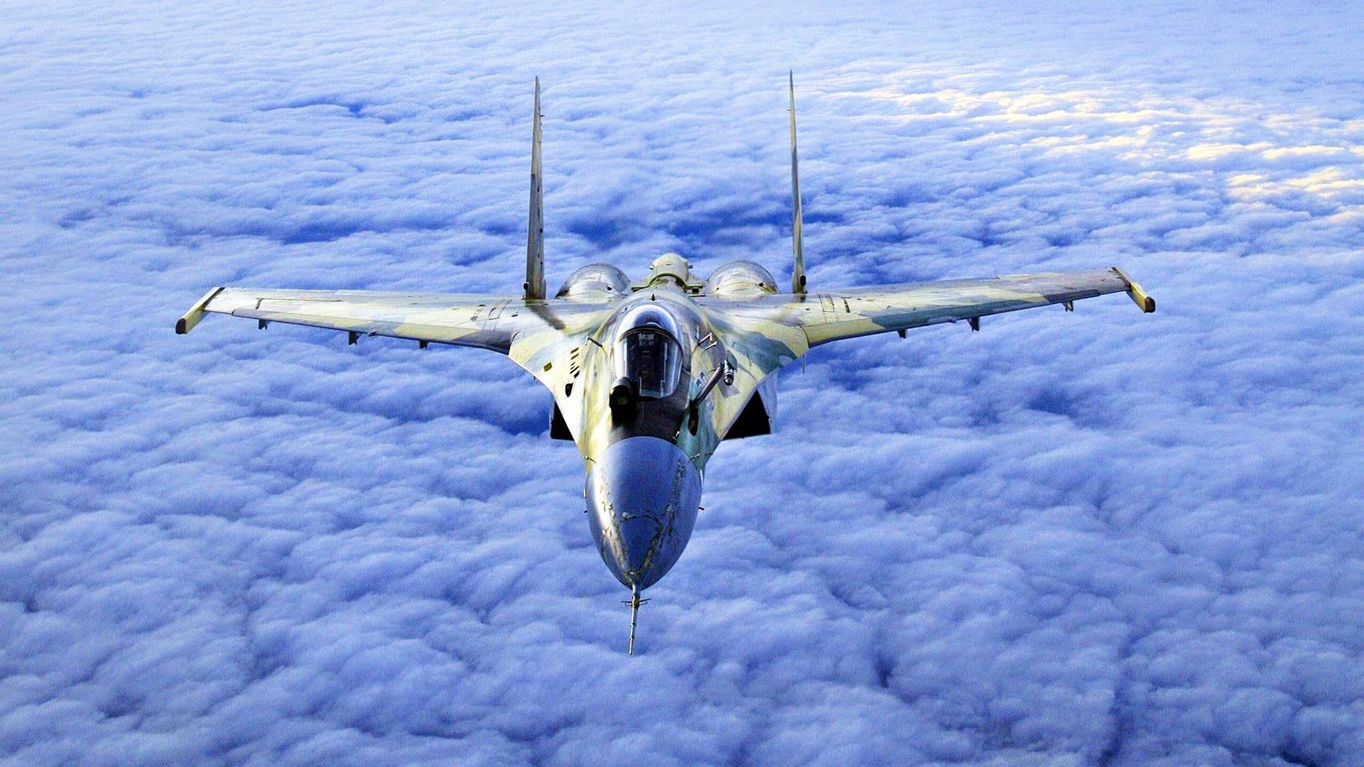 1920x1080 jet, fighter jet, vast sea of fluffy blue clouds, Full HD Desktop Wallpaper