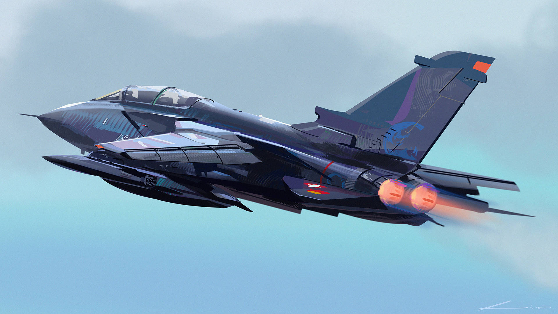 1920x1080 jet, fighter jet, pale blue sky, Full HD Desktop Wallpaper