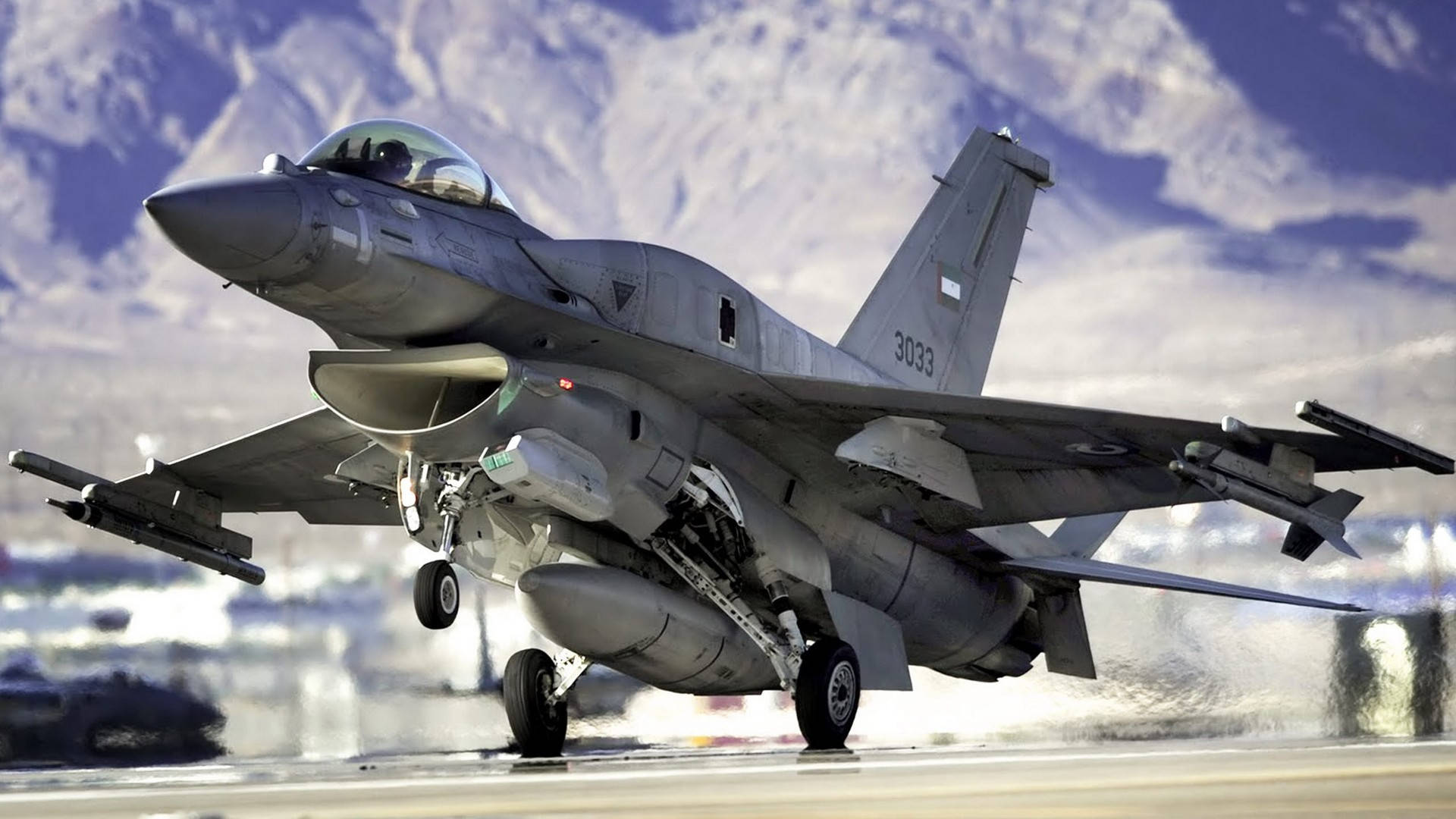 gray fighter jet, missiles, runway, Full HD Desktop Wallpaper