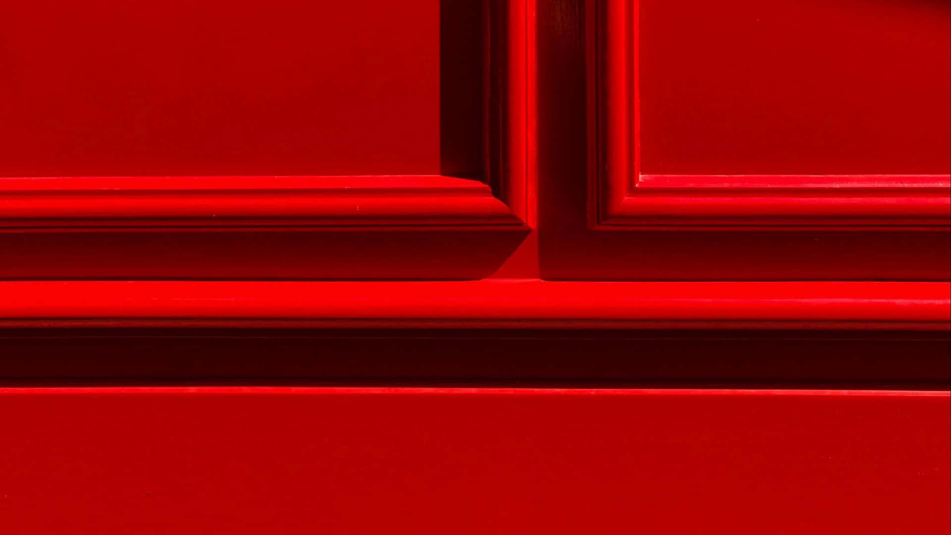 Vibrant Red, 1920x1080, wooden door panel, Full HD Desktop Wallpaper
