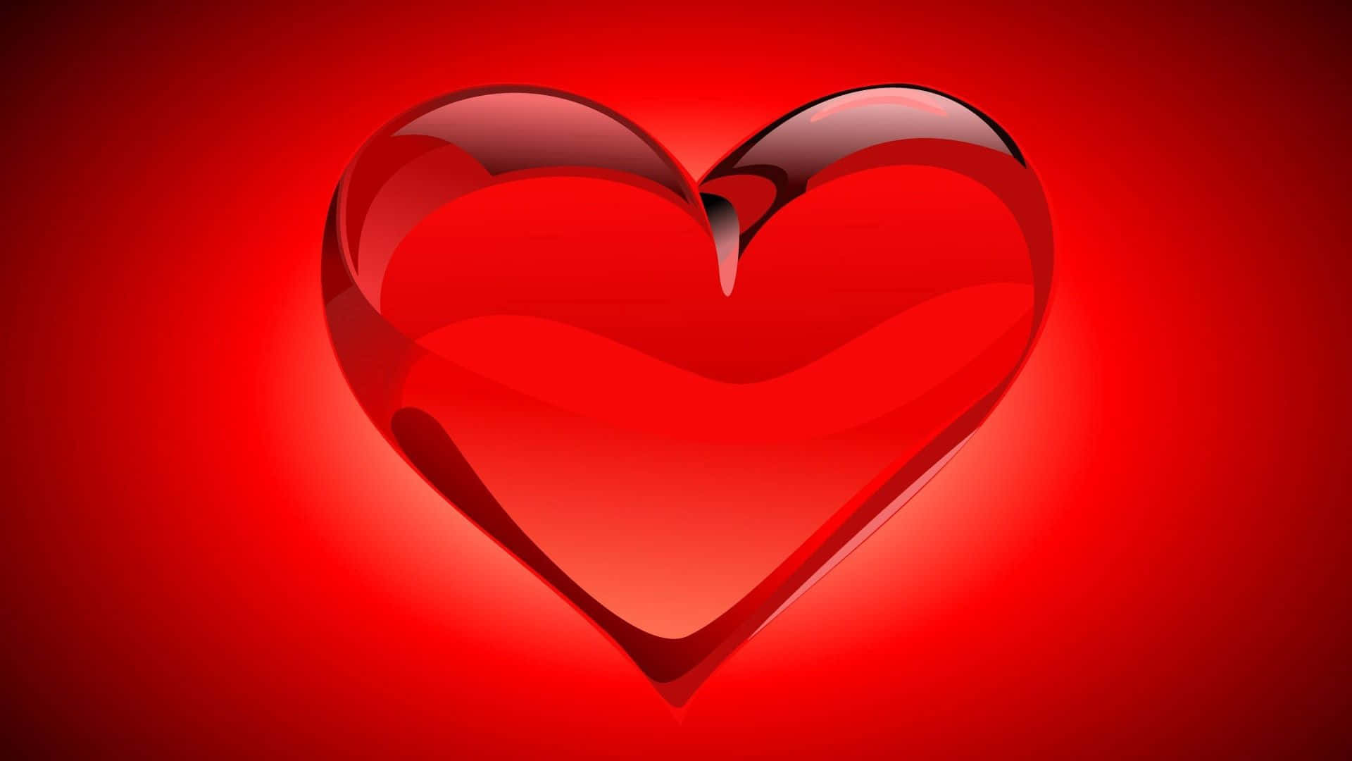 glossy red heart, broken top, radiant red gradient background, Full HD Desktop Wallpaper