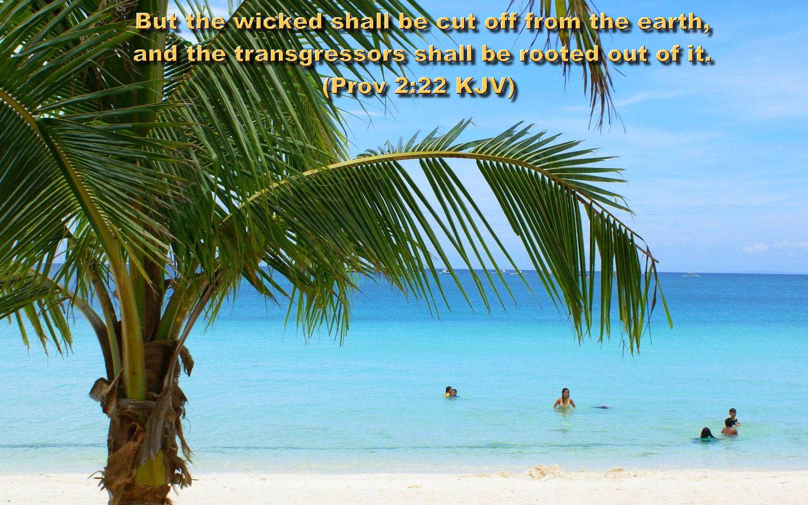 1920x1080, Biblical Proverbs 2:22 KJV, turquoise waters, HD Desktop Wallpaper