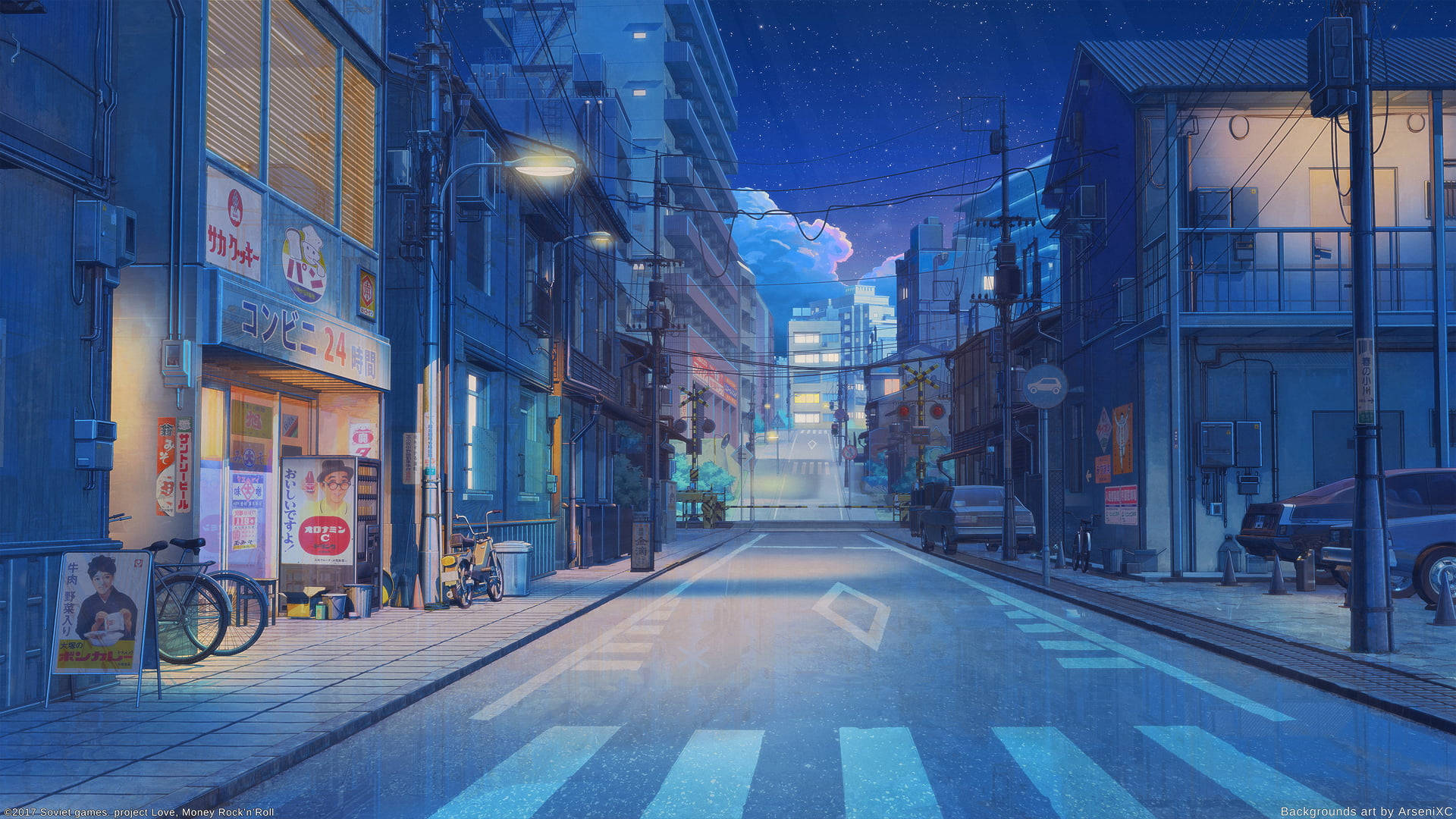 1920x1080, Japanese street, night, Full HD Desktop Wallpaper