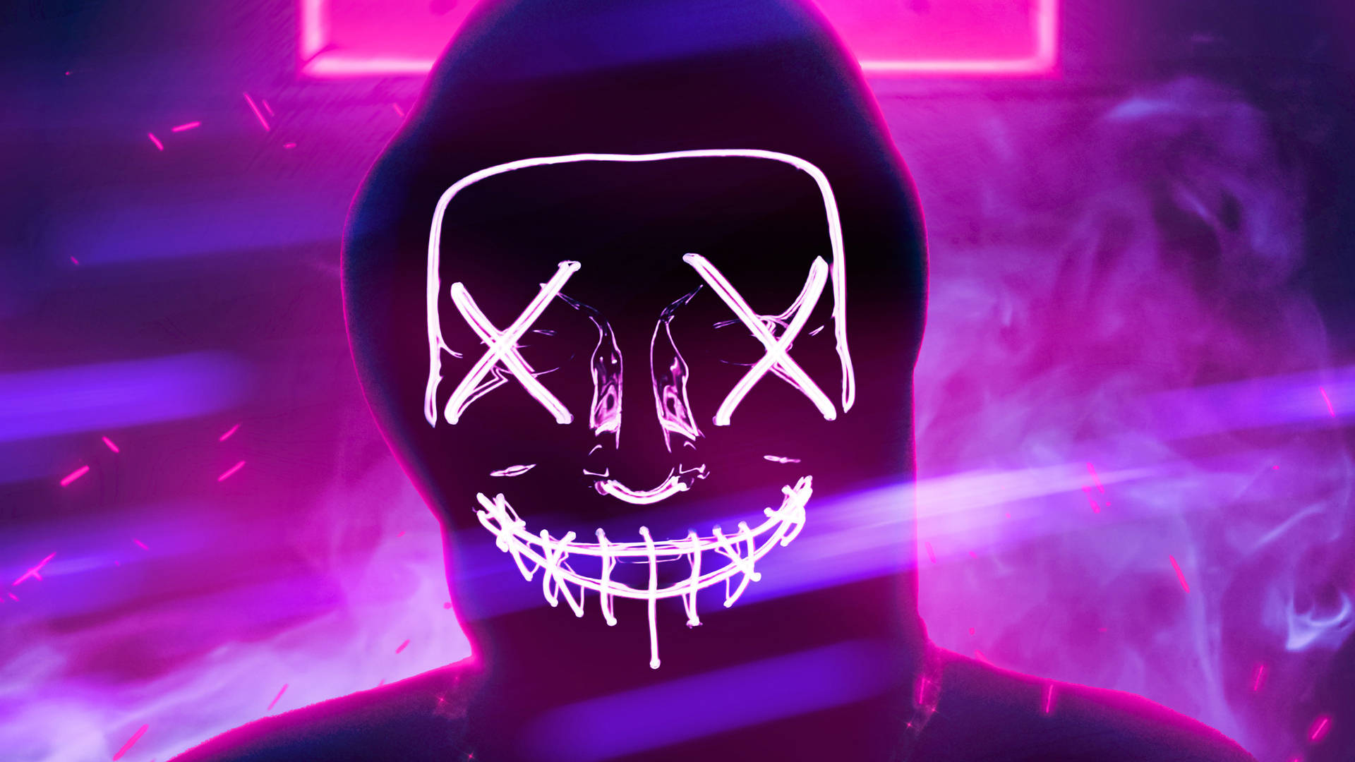 1920x1080, HD, neon mask, Full HD Desktop Wallpaper
