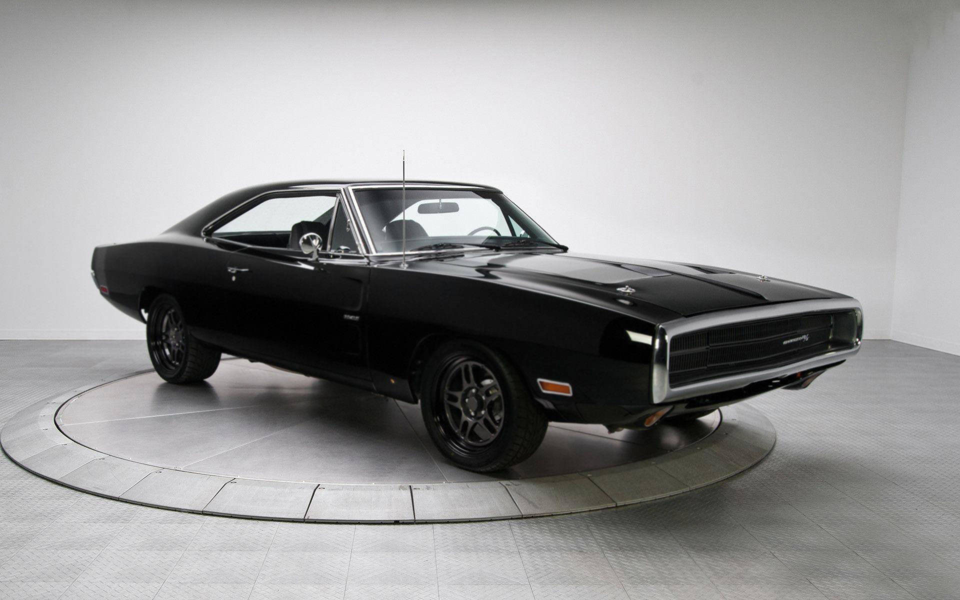 matte black, 1969 Dodge Charger, chrome accents, Full HD Desktop Wallpaper