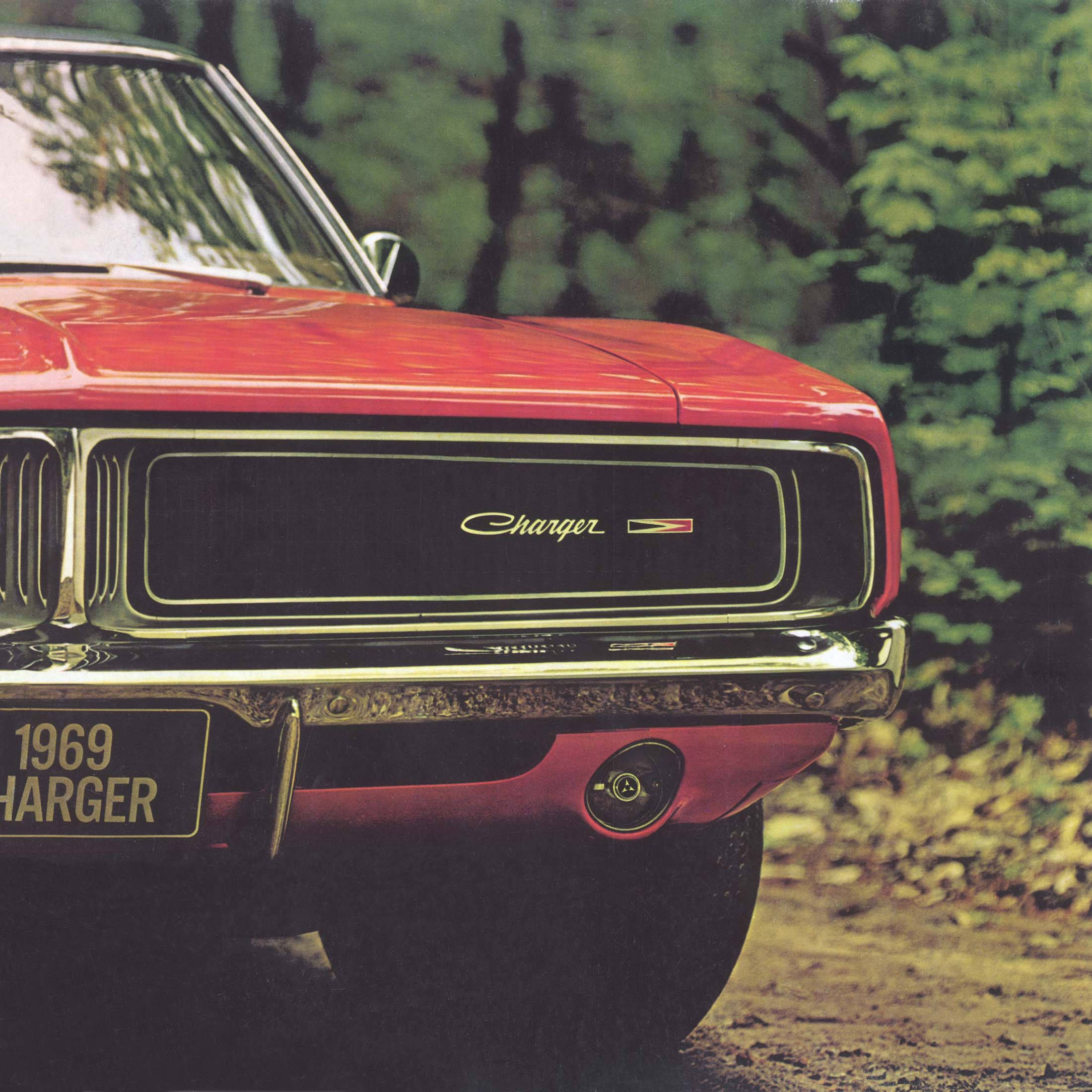 1969 Dodge Charger, vibrant red, chrome grille, Full HD Desktop Wallpaper