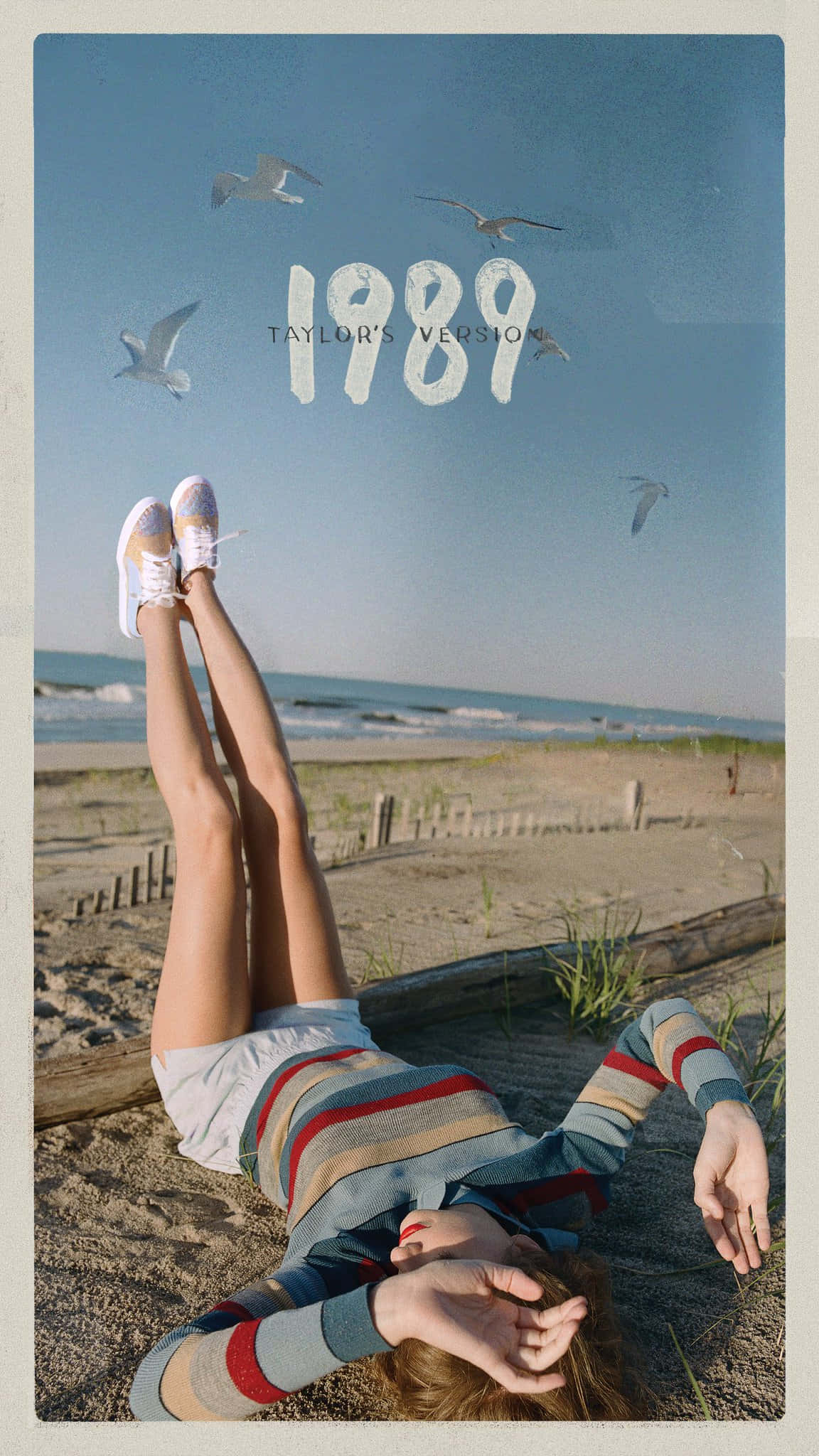 beachside relaxation1989 taylors version, sandy beach, seagulls, Full HD Phone Wallpaper