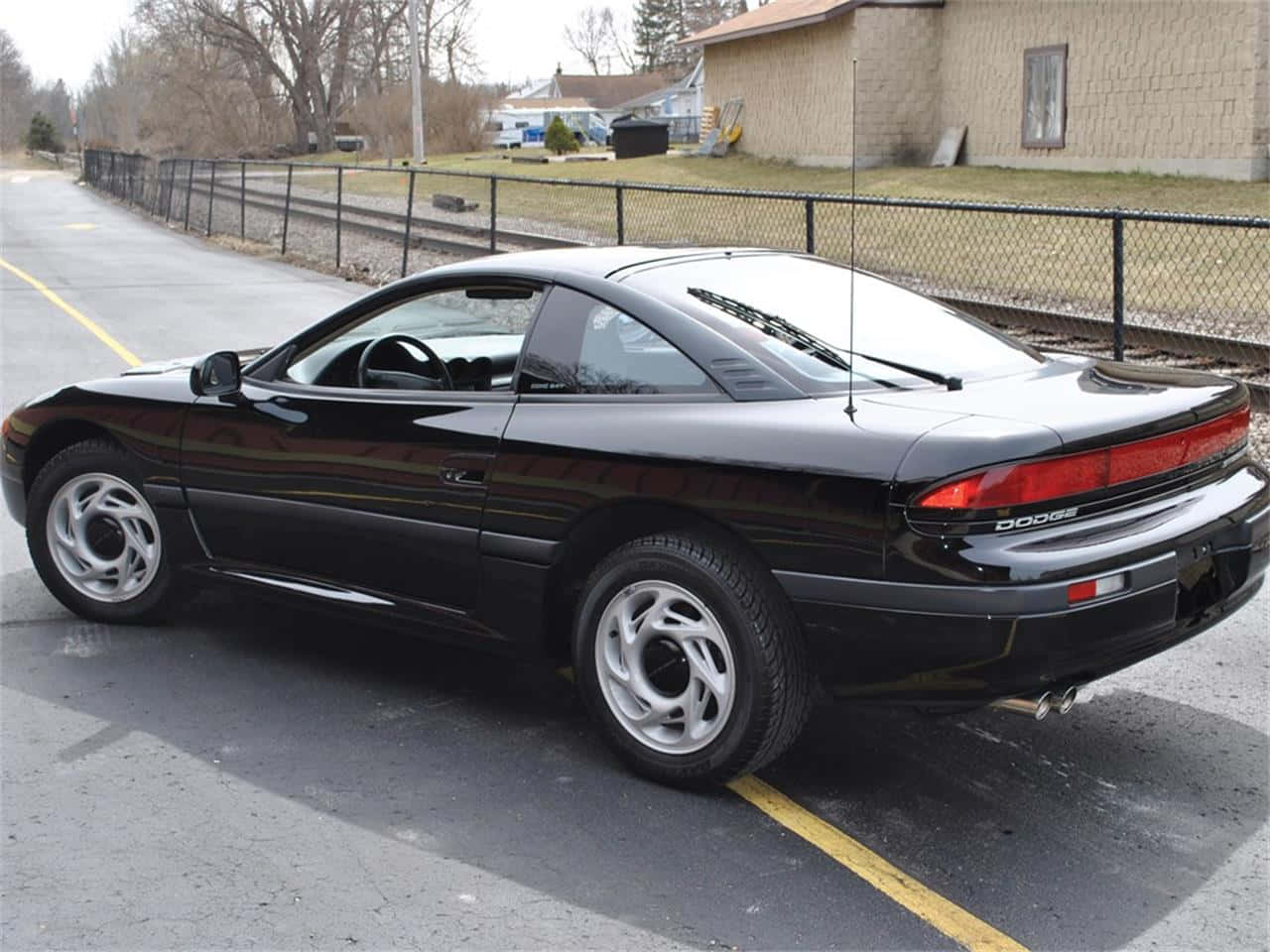 1991 Dodge Stealth, black, paved lot, HD Desktop Wallpaper