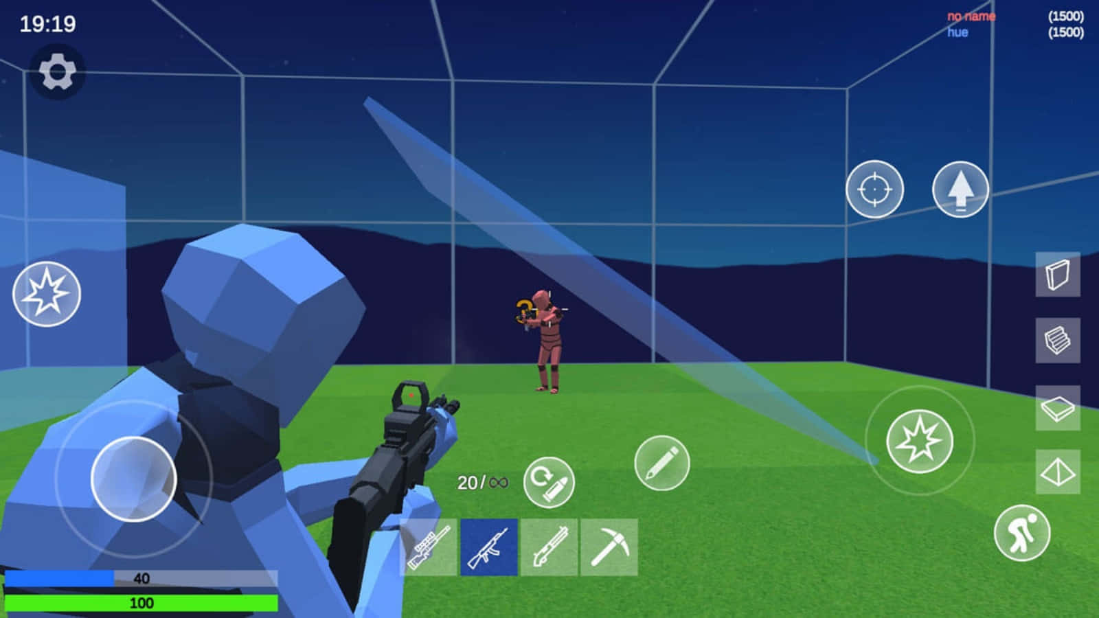 1v1lol, low-poly, blue character, HD Desktop Wallpaper