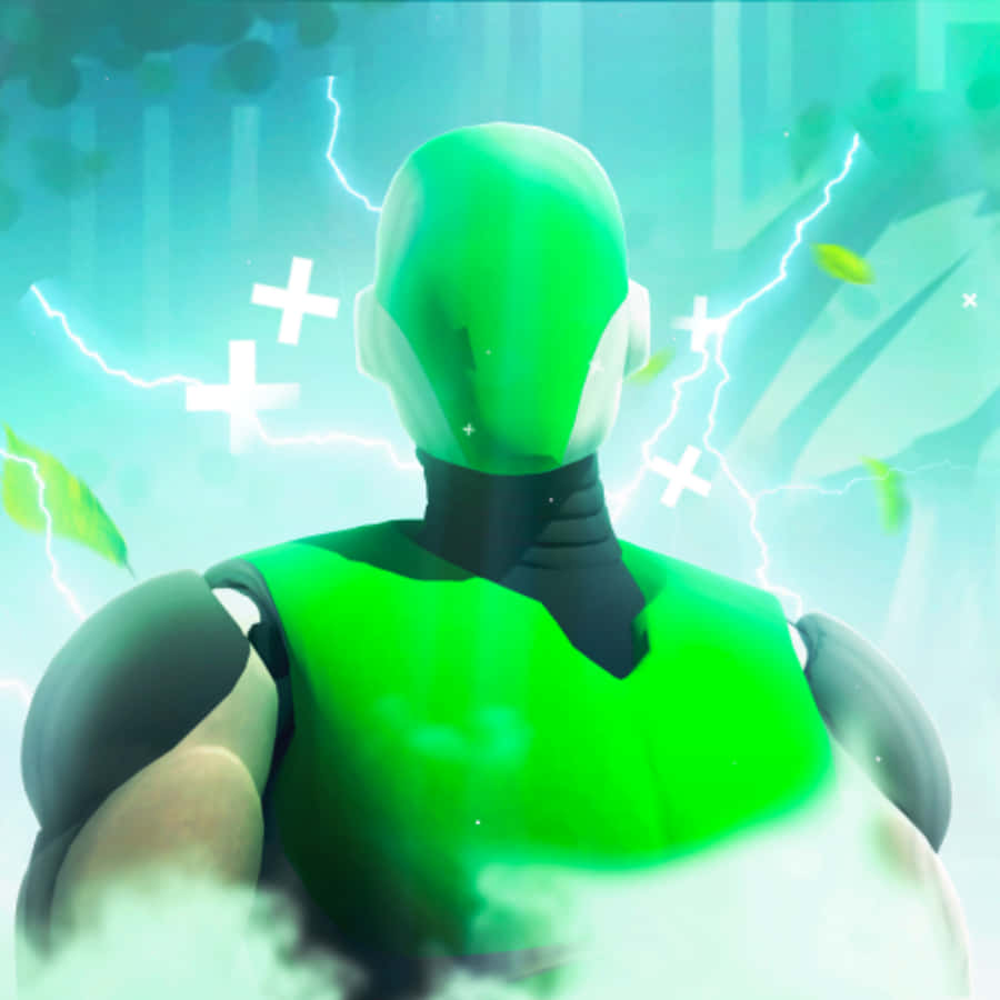 1v1lol, green aesthetic, glowing green humanoid figure, SD Desktop Wallpaper