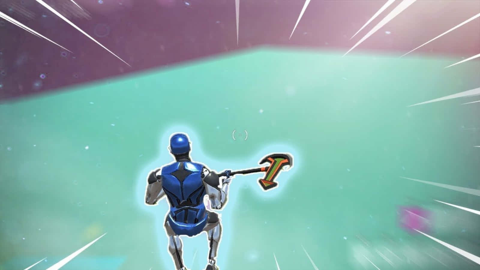 1v1lol, blue armored figure, glowing hammer, HD Desktop Wallpaper