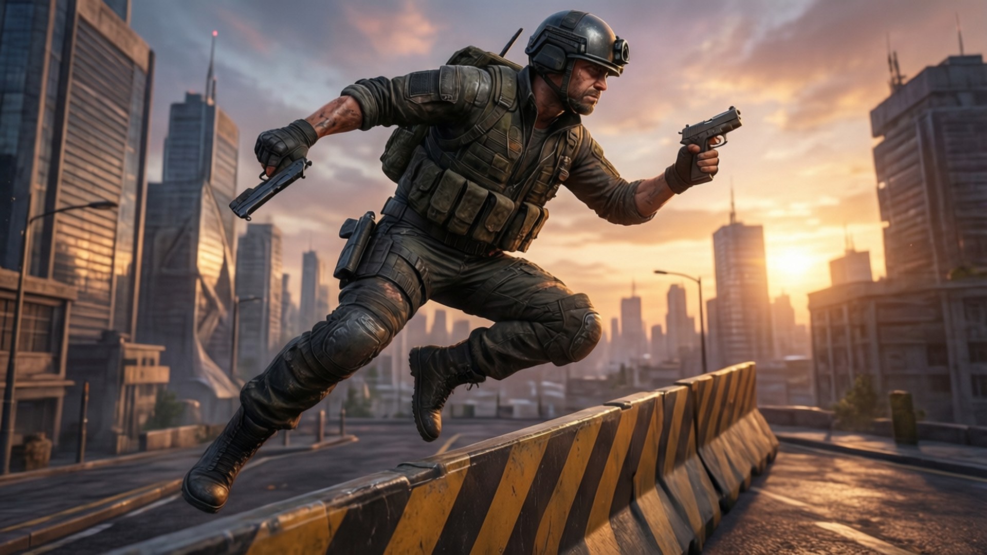 1v1lol, city map, sunset, Full HD Desktop Wallpaper